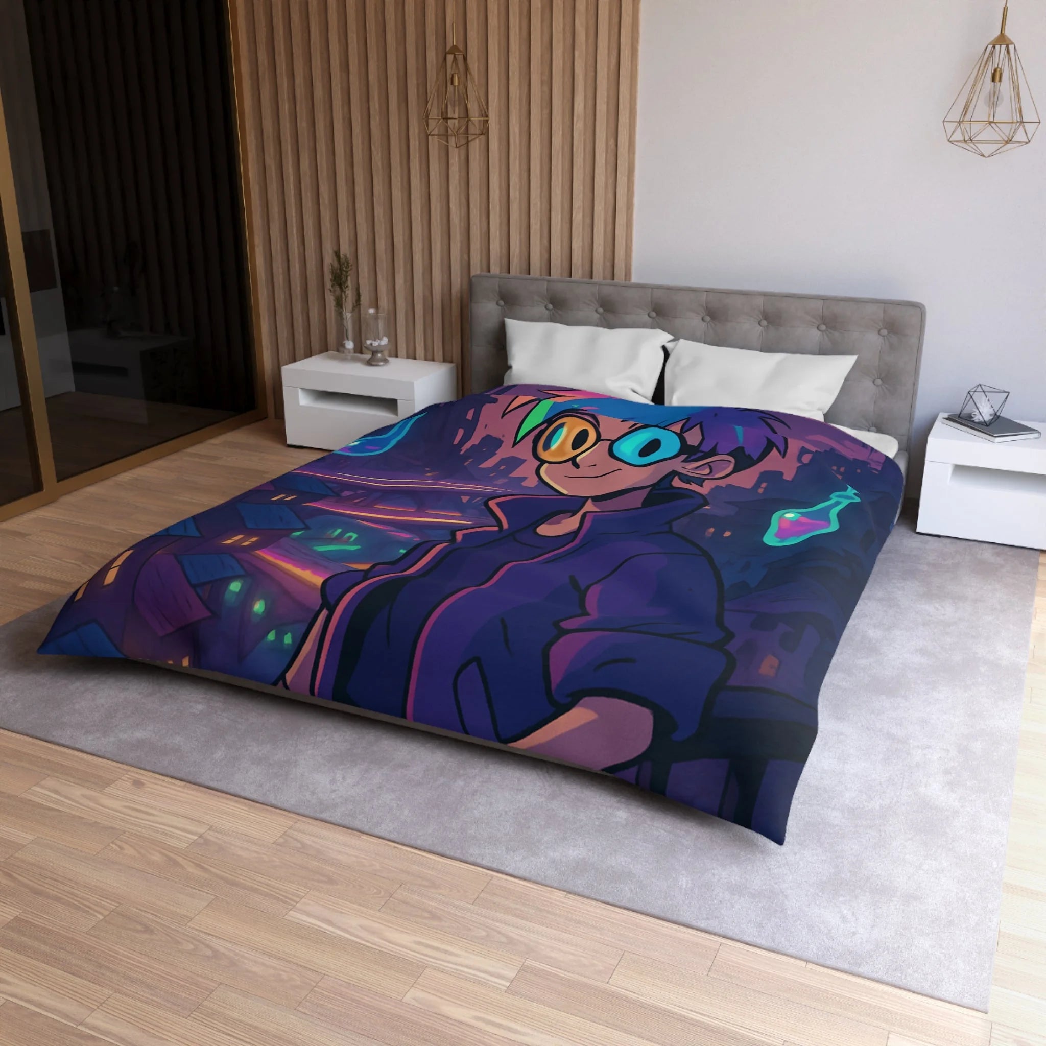 Housse de Couette Microfibre Création Artistique Moderne Design Exclusif Décoration Chambre