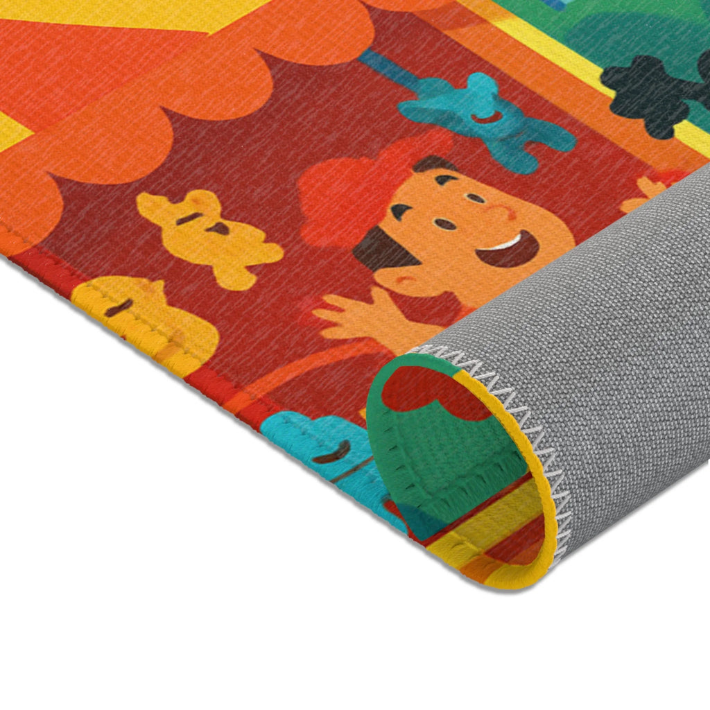 Tapis Coloré Avec Motif Parc D'attractions Enfants Idéal Pour Chambre Ludique Moderne