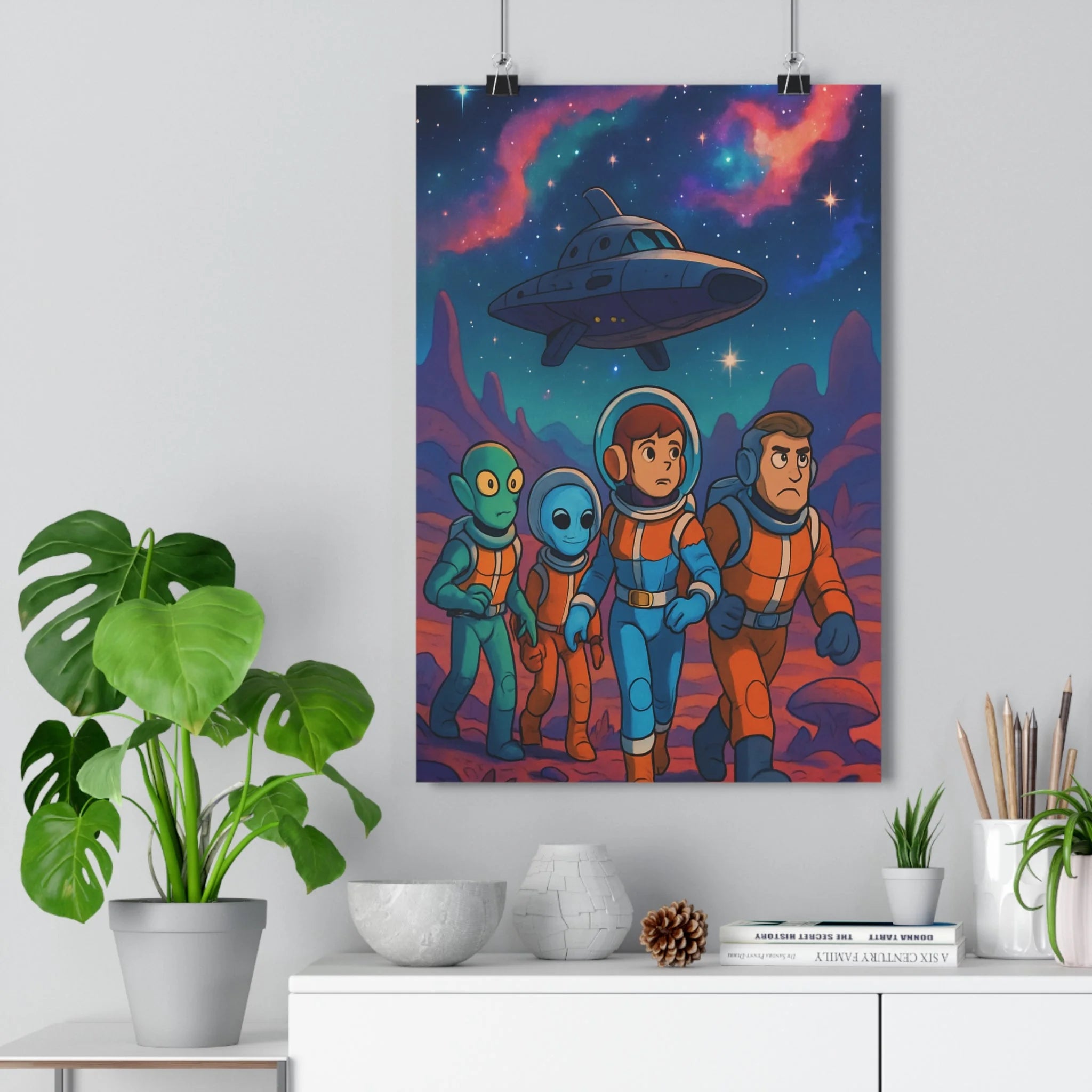 Poster décoratif futuriste néon anime univers aventure salon chambre design créatif dynamique captivant moderne