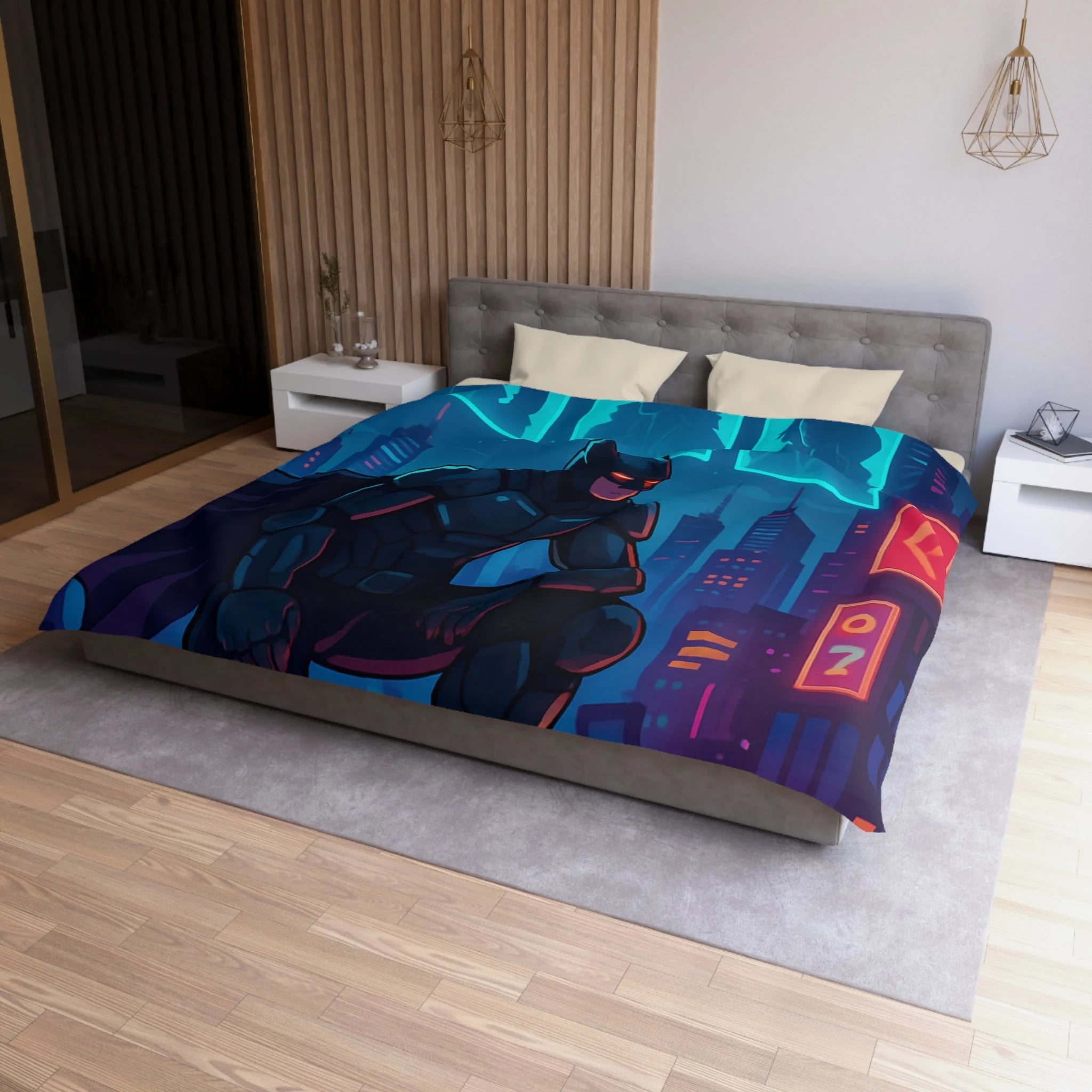 Housse de Couette Microfibre Design Artistique Moderne Décoration Chambre Confort Premium