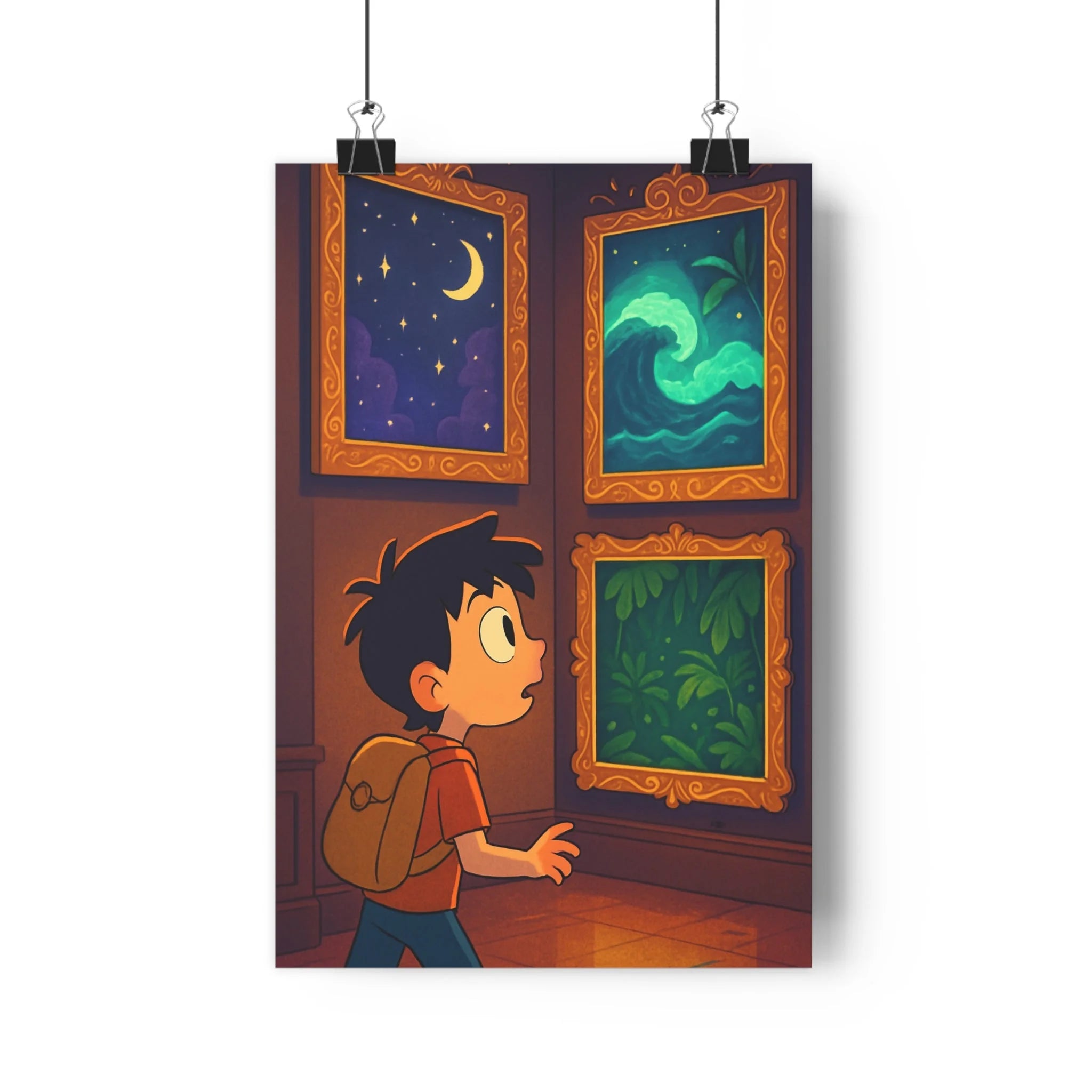 Poster décoratif enchanté cartoon magique coloré vibrant mystique chambre enfant salon atmosphère captivante 30x46