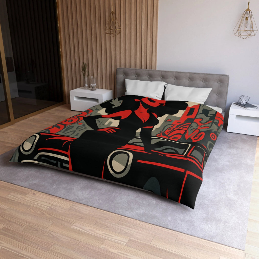 Housse de Couette Microfibre Design Artistique Moderne Décoration Chambre Confort Premium