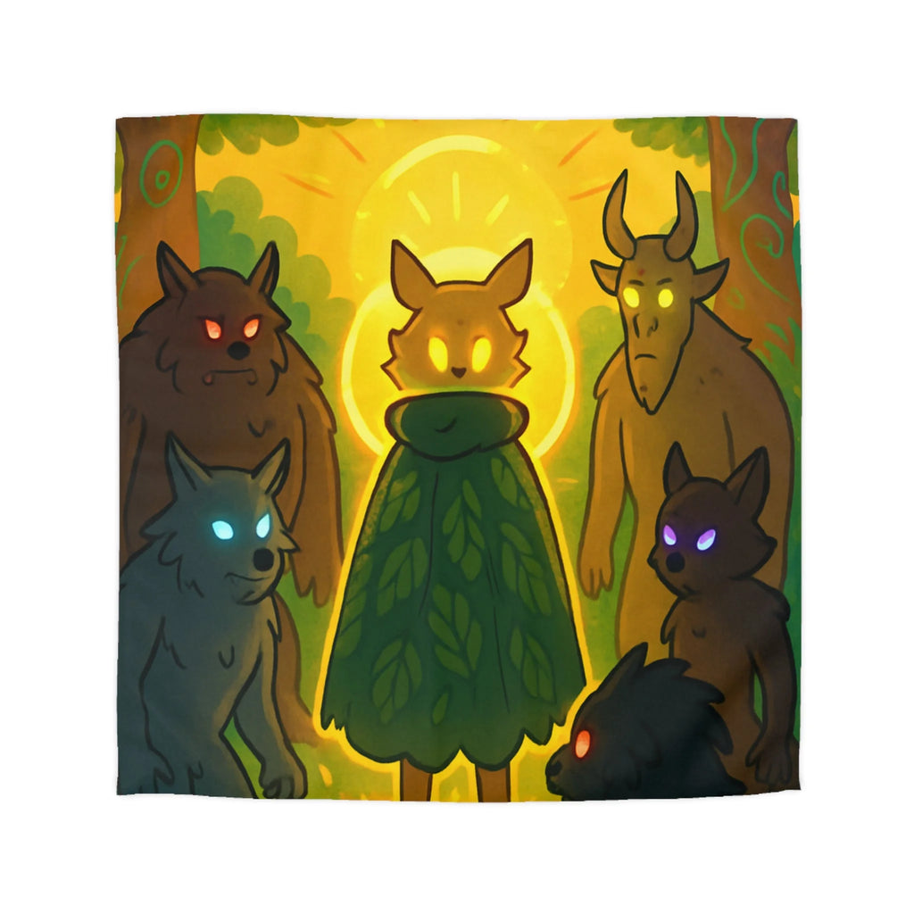 Housse de Couette Mystique Forêt Enchantée avec Sylvestre et Loups Lumineux