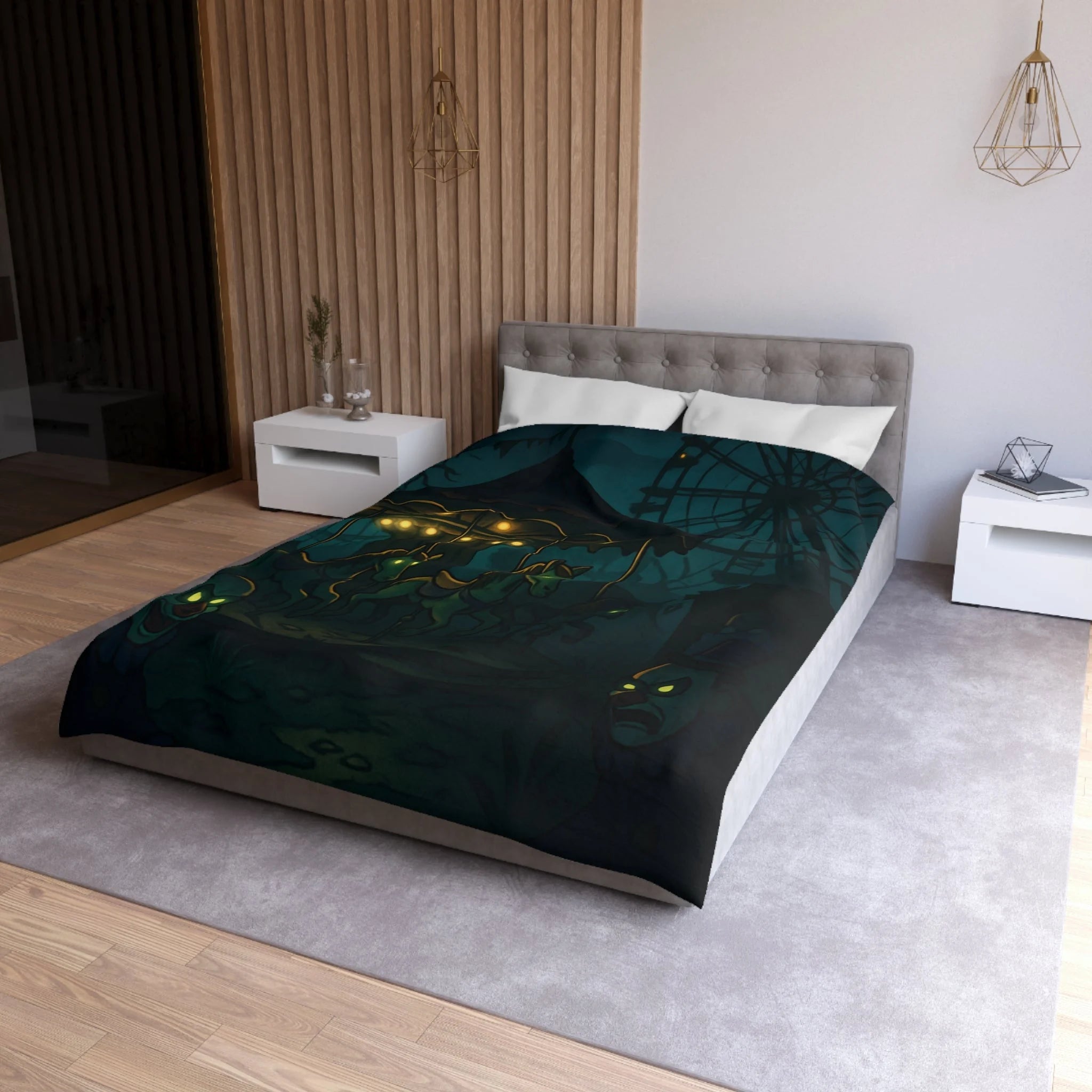Housse de Couette Microfibre Design Artistique Moderne Décoration Chambre Confort Premium