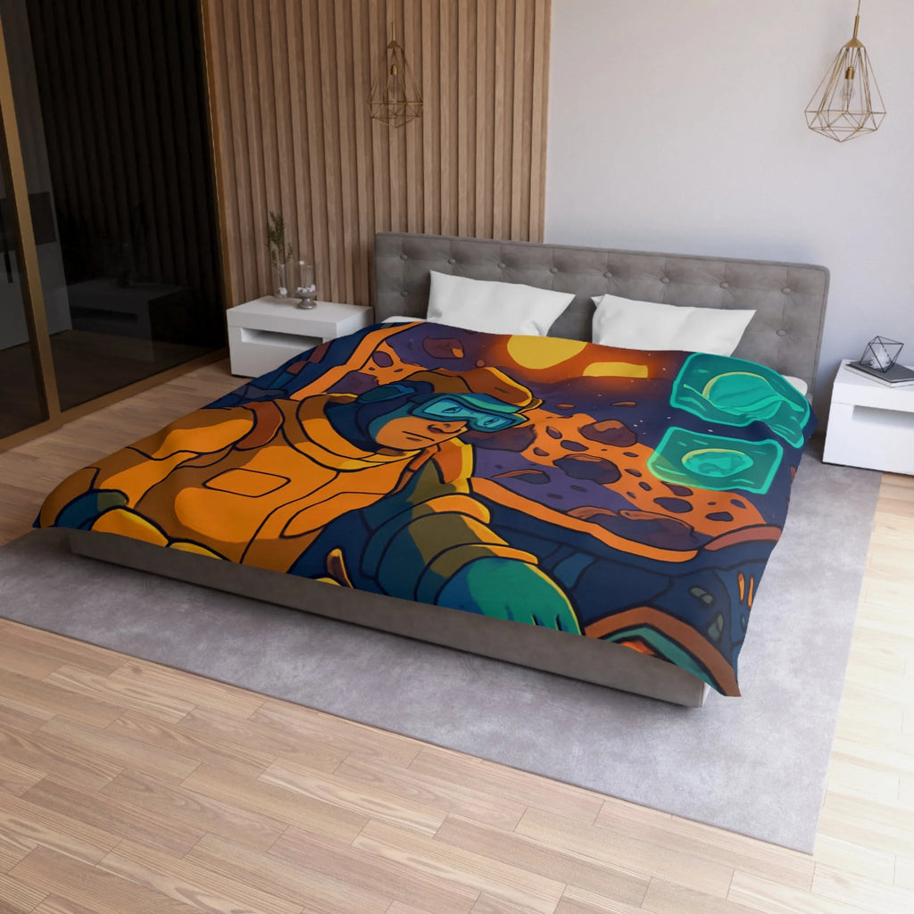 Housse de Couette Microfibre Illustration Unique Design Moderne Décoration Intérieure Raffinée