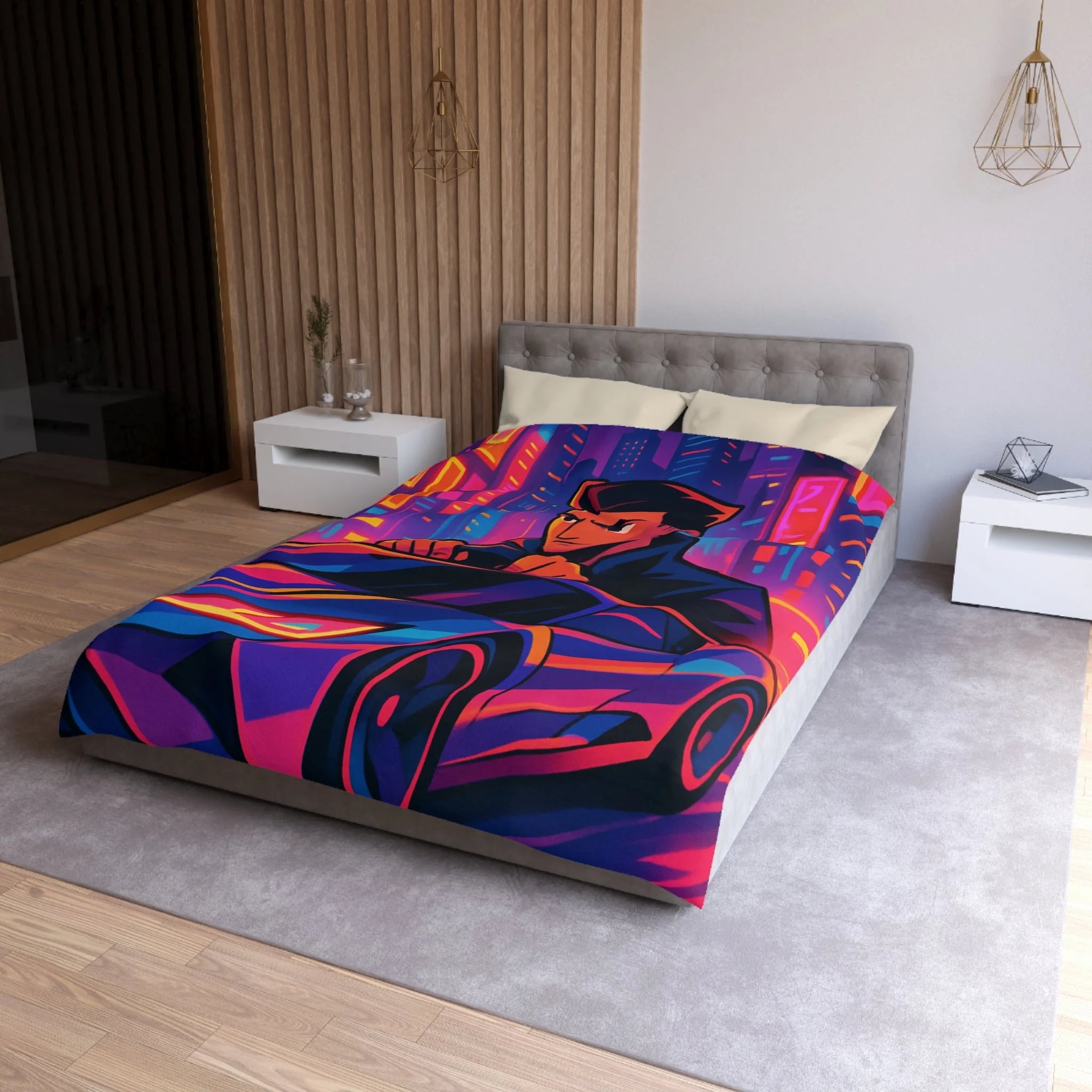 Housse de Couette Microfibre Design Artistique Moderne Décoration Chambre Confort Premium
