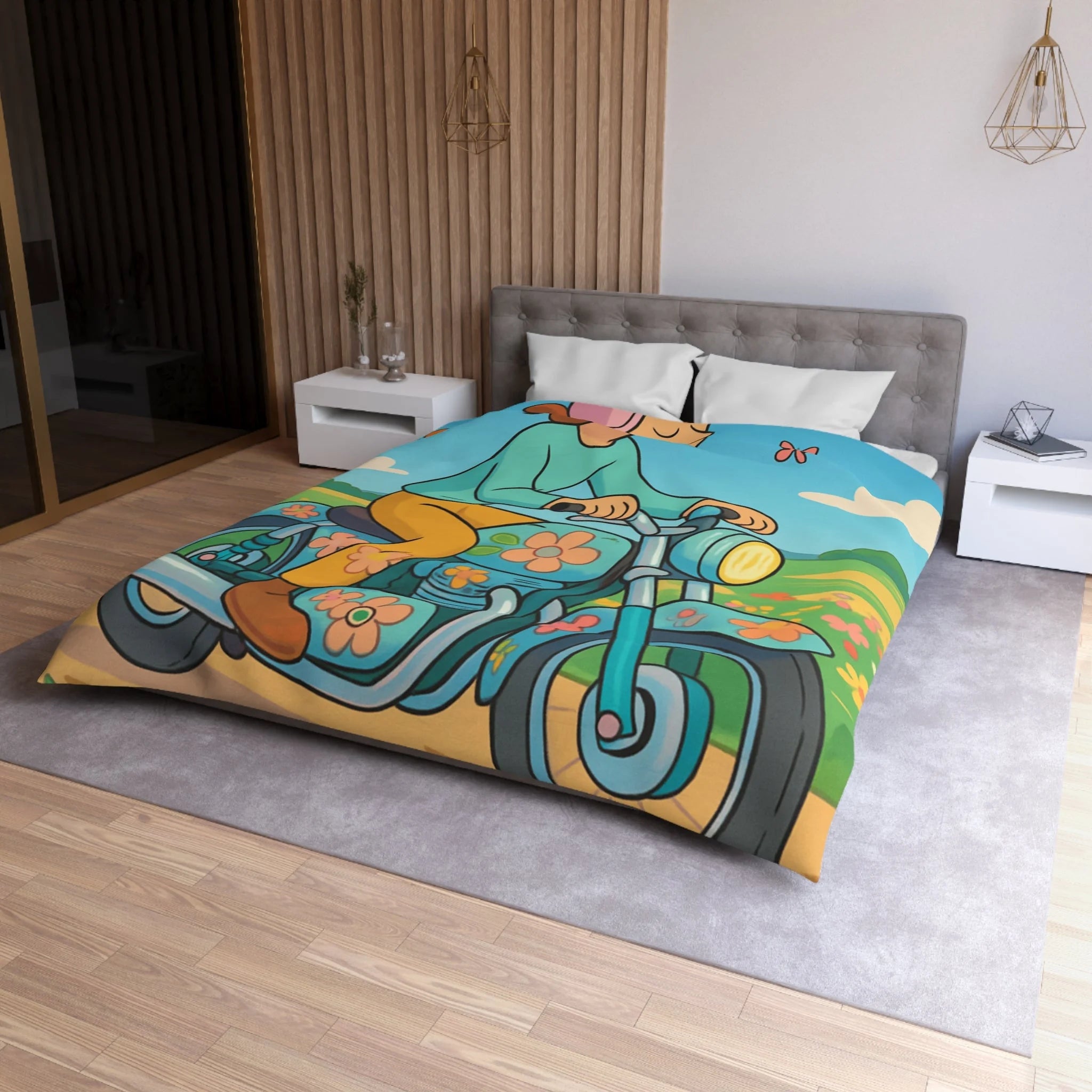 Housse de Couette Microfibre Design Artistique Moderne Décoration Chambre Confort Premium