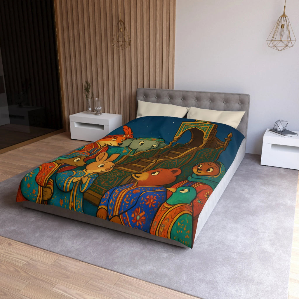 Housse de Couette Microfibre Design Artistique Moderne Décoration Chambre Confort Premium