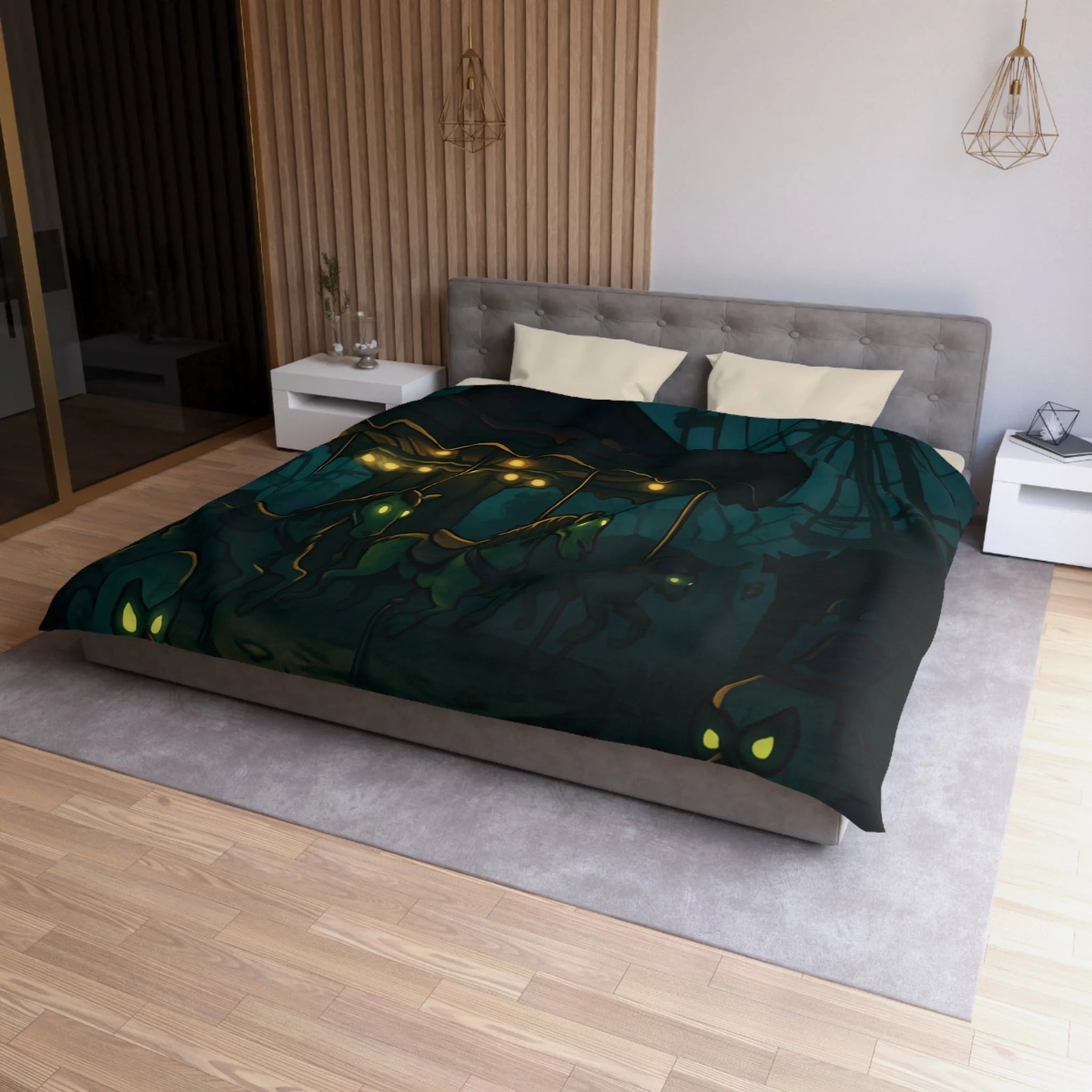 Housse de Couette Microfibre Design Artistique Moderne Décoration Chambre Confort Premium