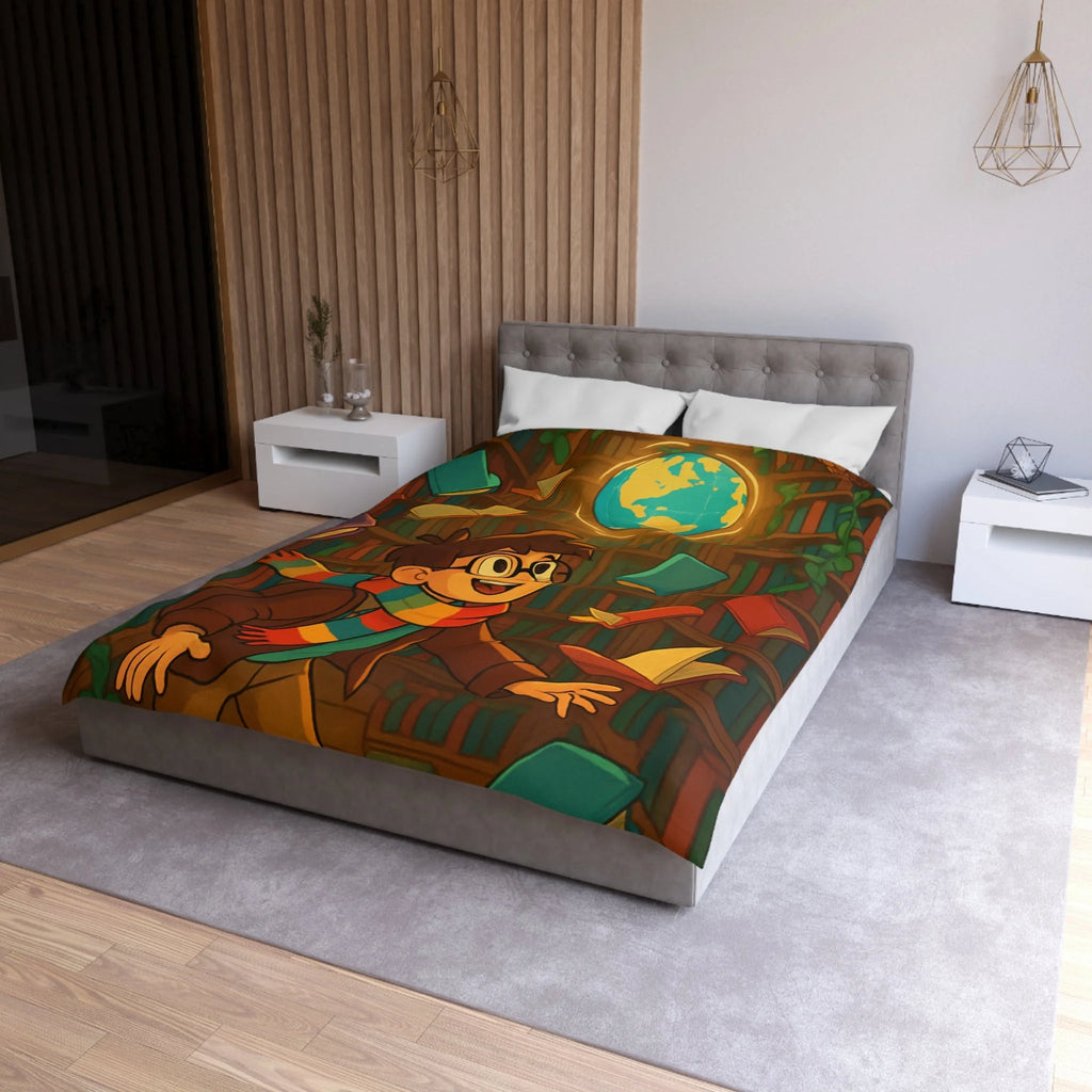 Housse de Couette Microfibre Motif Créatif Original Style Contemporain Chambre Élégante