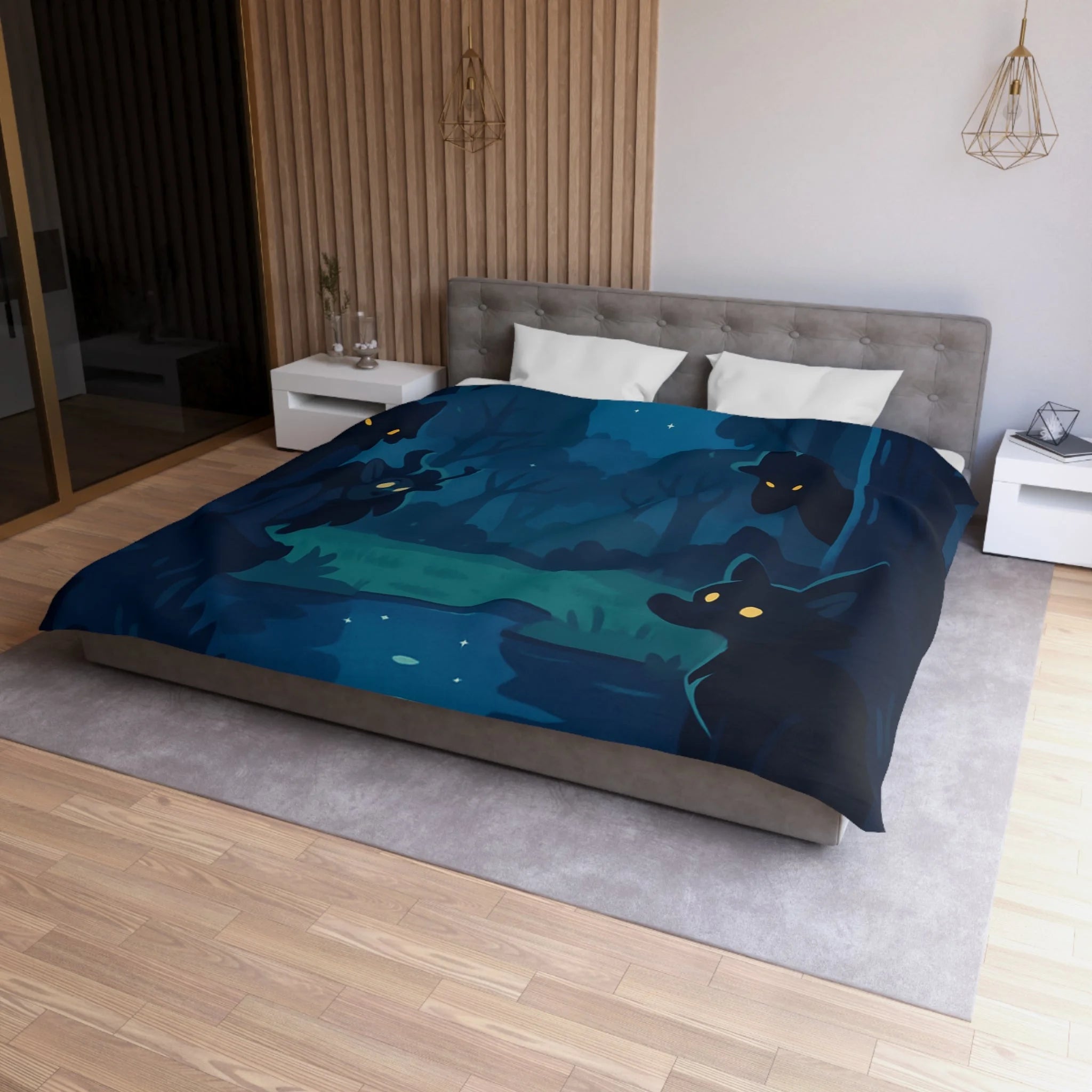 Housse de Couette Microfibre Illustration Unique Design Moderne Décoration Intérieure Raffinée
