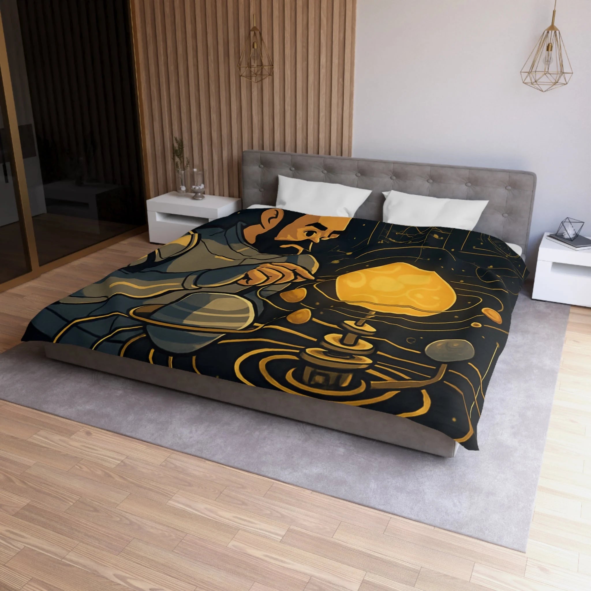Housse de Couette Microfibre Illustration Unique Design Moderne Décoration Intérieure Raffinée