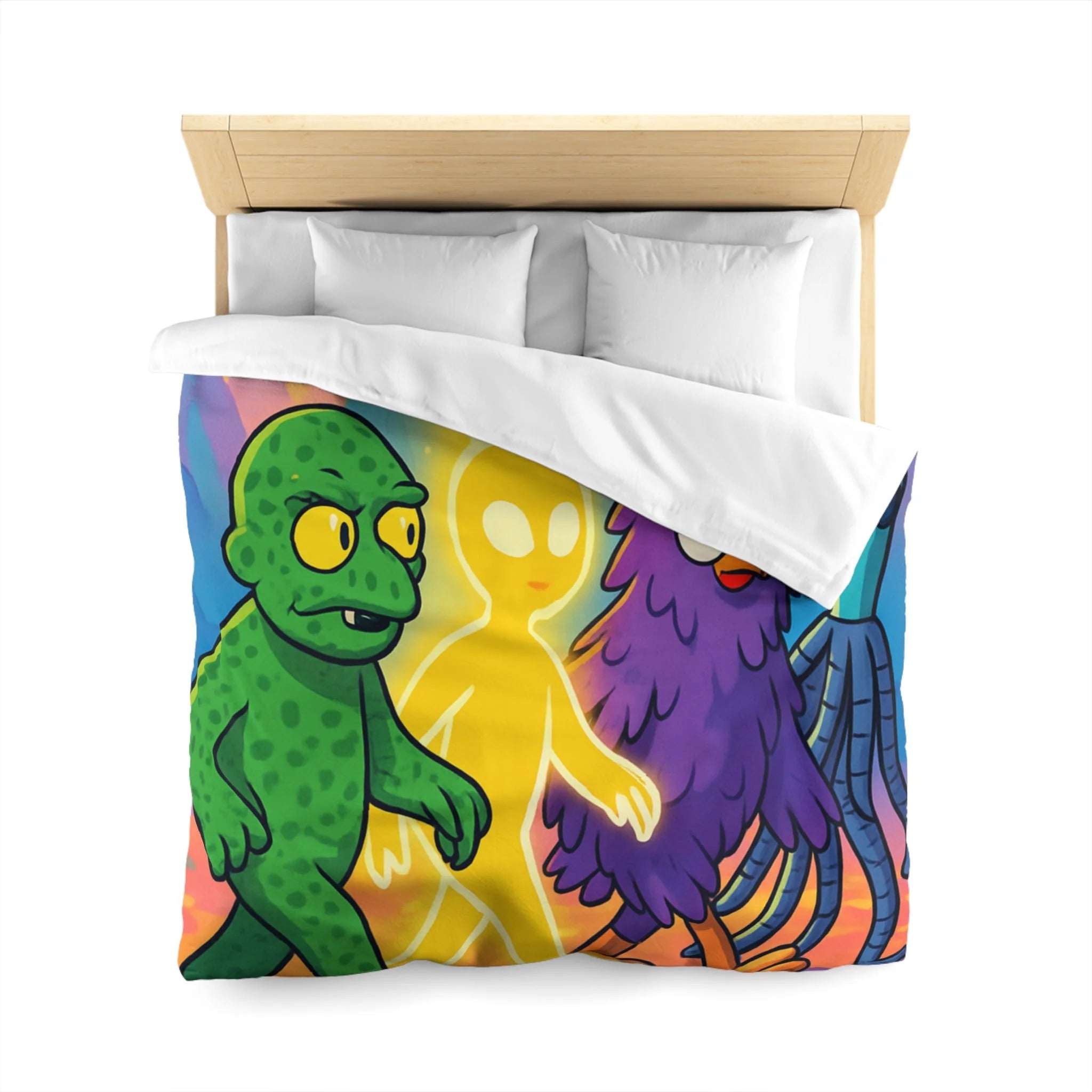 Housse de Couette Microfibre Design Artistique Moderne Décoration Chambre Confort Premium