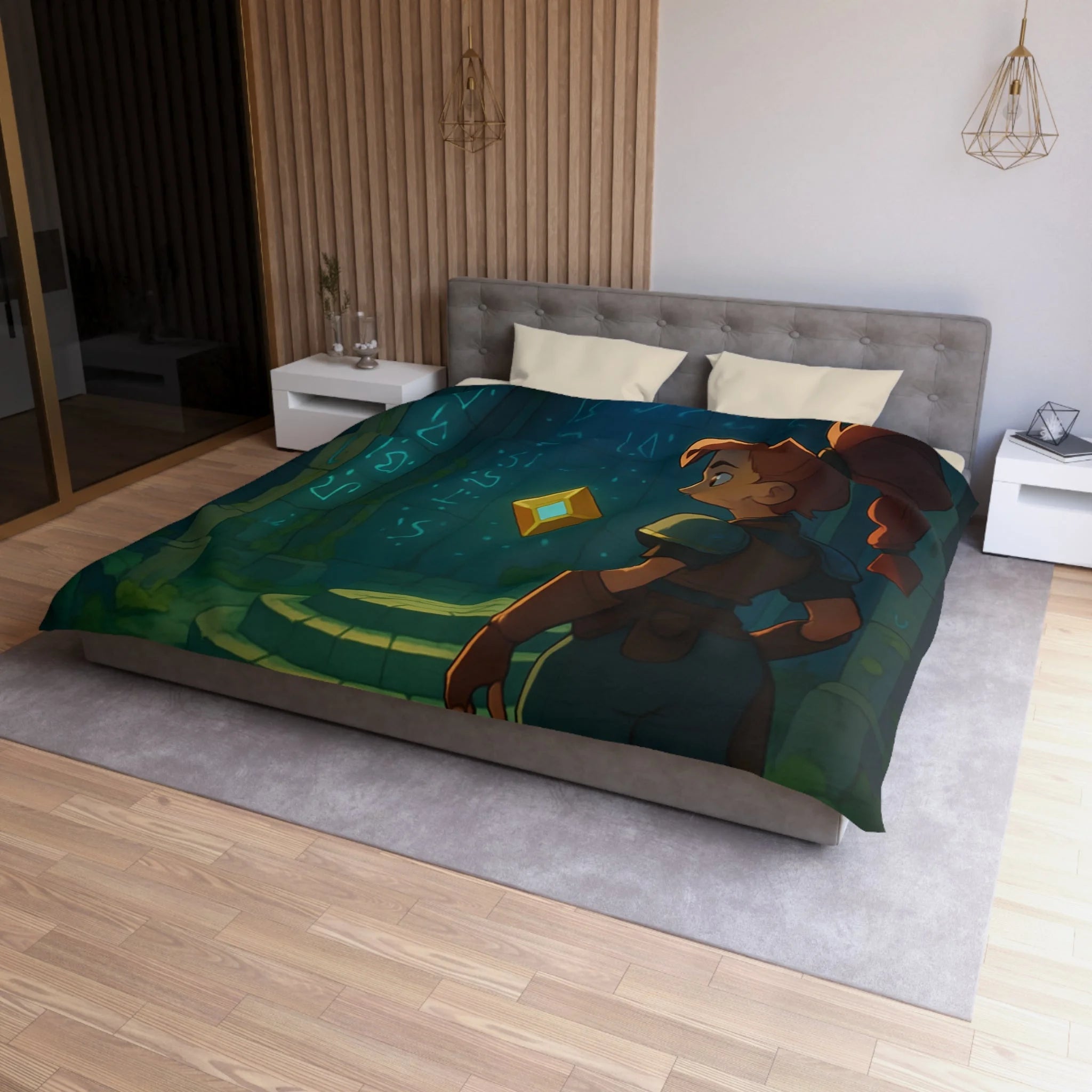 Housse de Couette Microfibre Design Artistique Moderne Décoration Chambre Confort Premium