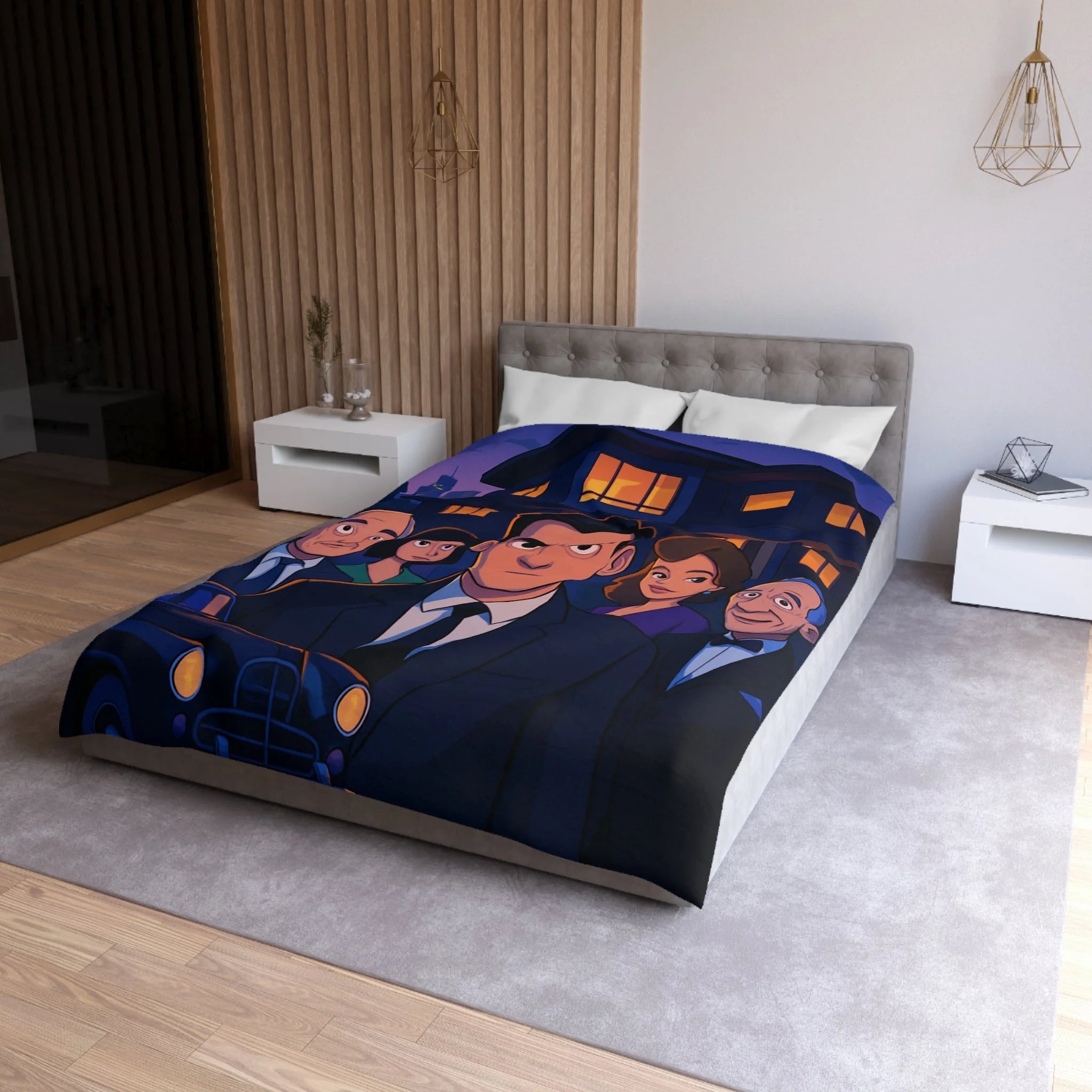 Housse de Couette Microfibre Design Artistique Moderne Décoration Chambre Confort Premium