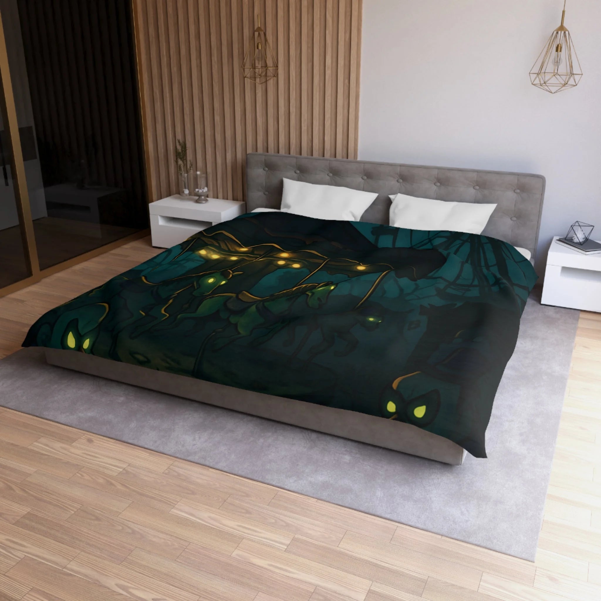 Housse de Couette Microfibre Design Artistique Moderne Décoration Chambre Confort Premium