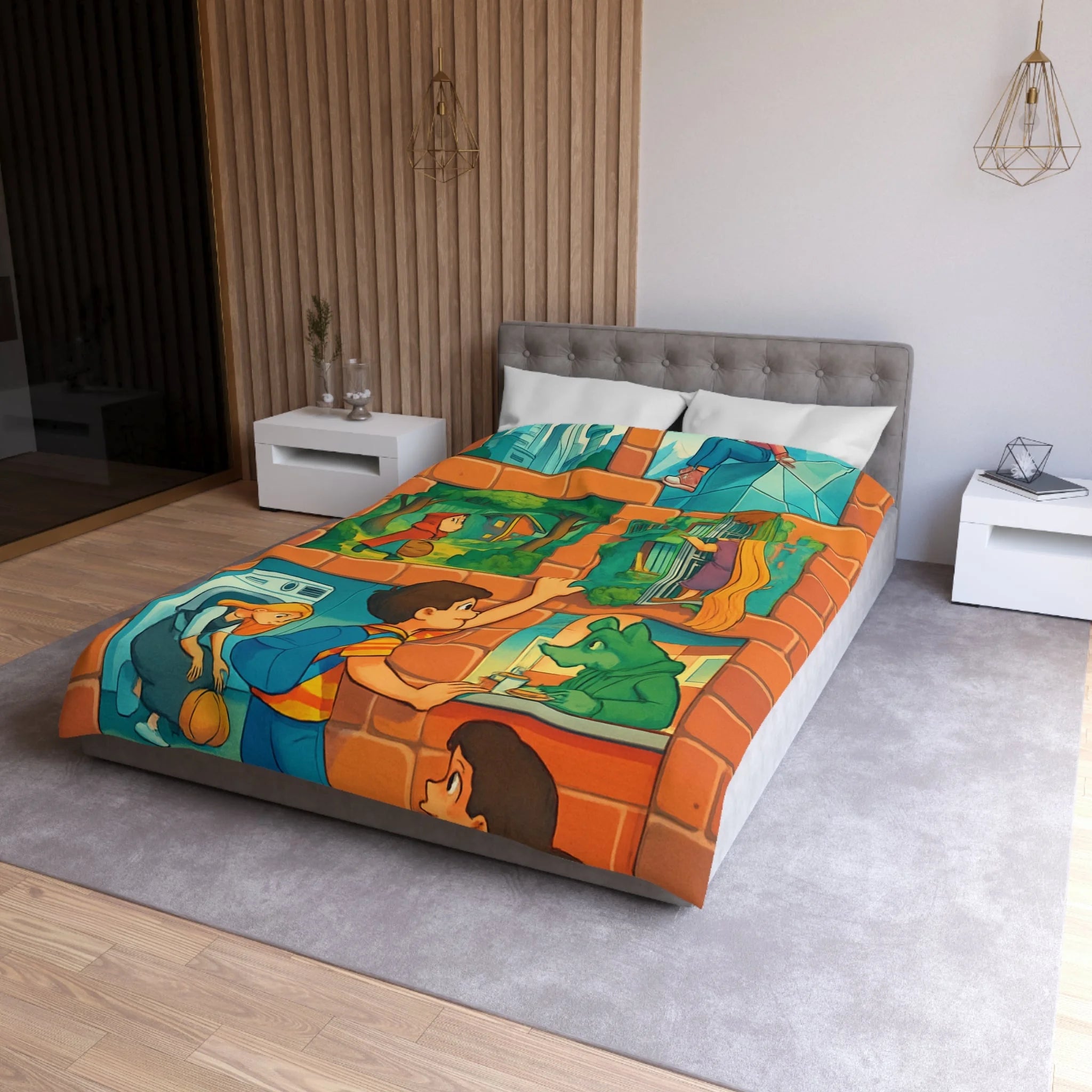 Housse de Couette Microfibre Création Artistique Moderne Design Exclusif Décoration Chambre