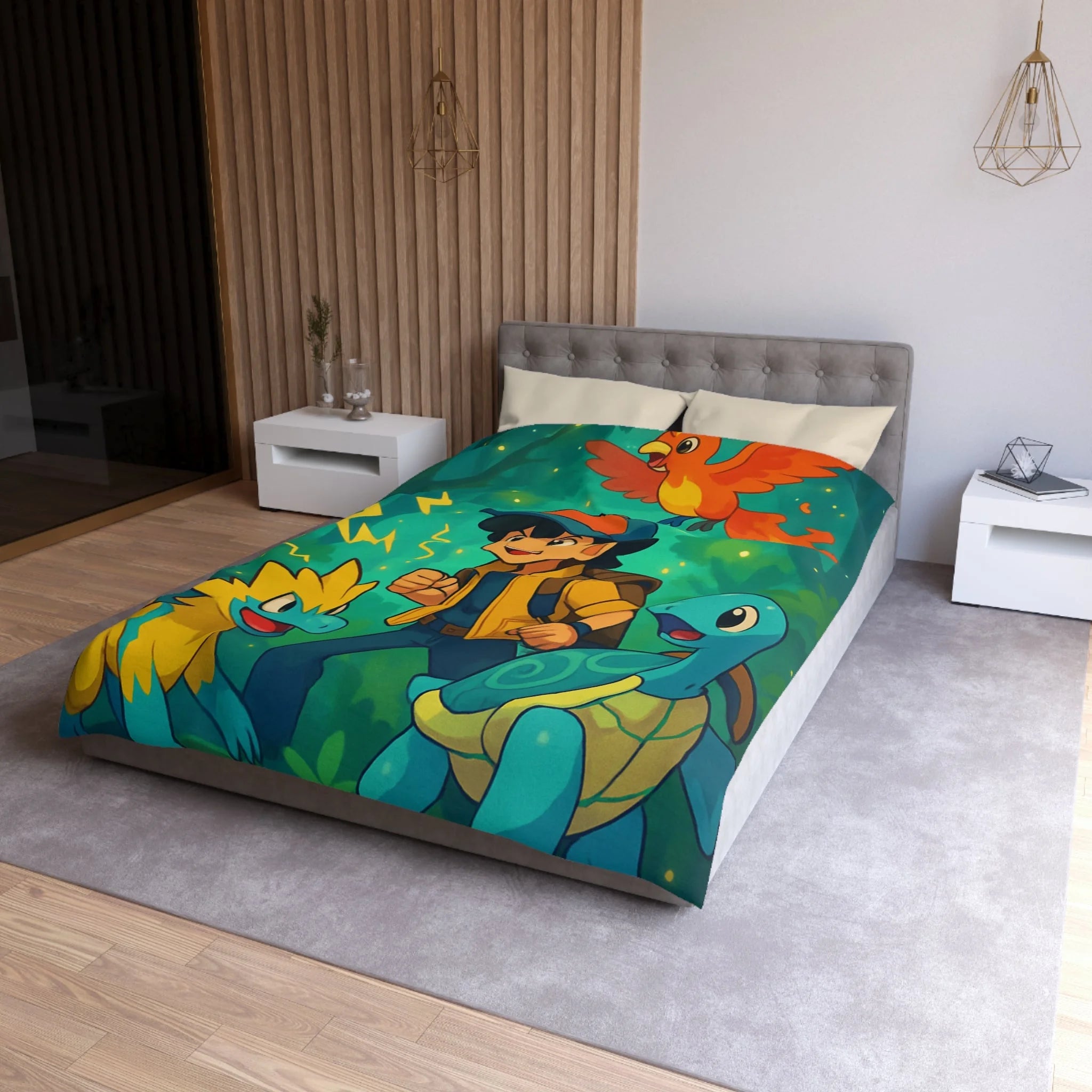 Housse de Couette Microfibre Motif Créatif Original Style Contemporain Chambre Élégante