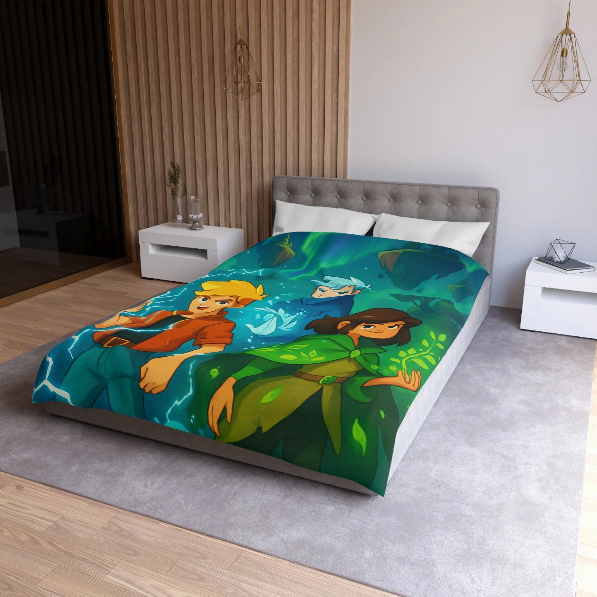 Housse de Couette Microfibre Design Artistique Moderne Décoration Chambre Confort Premium