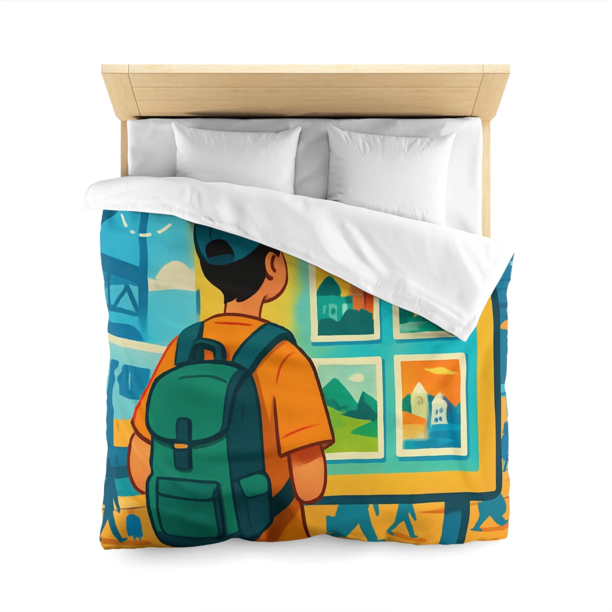 Housse de Couette Microfibre Design Artistique Moderne Décoration Chambre Confort Premium