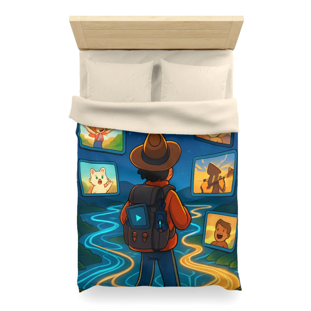 Housse de Couette Microfibre Illustration Unique Design Moderne Décoration Intérieure Raffinée