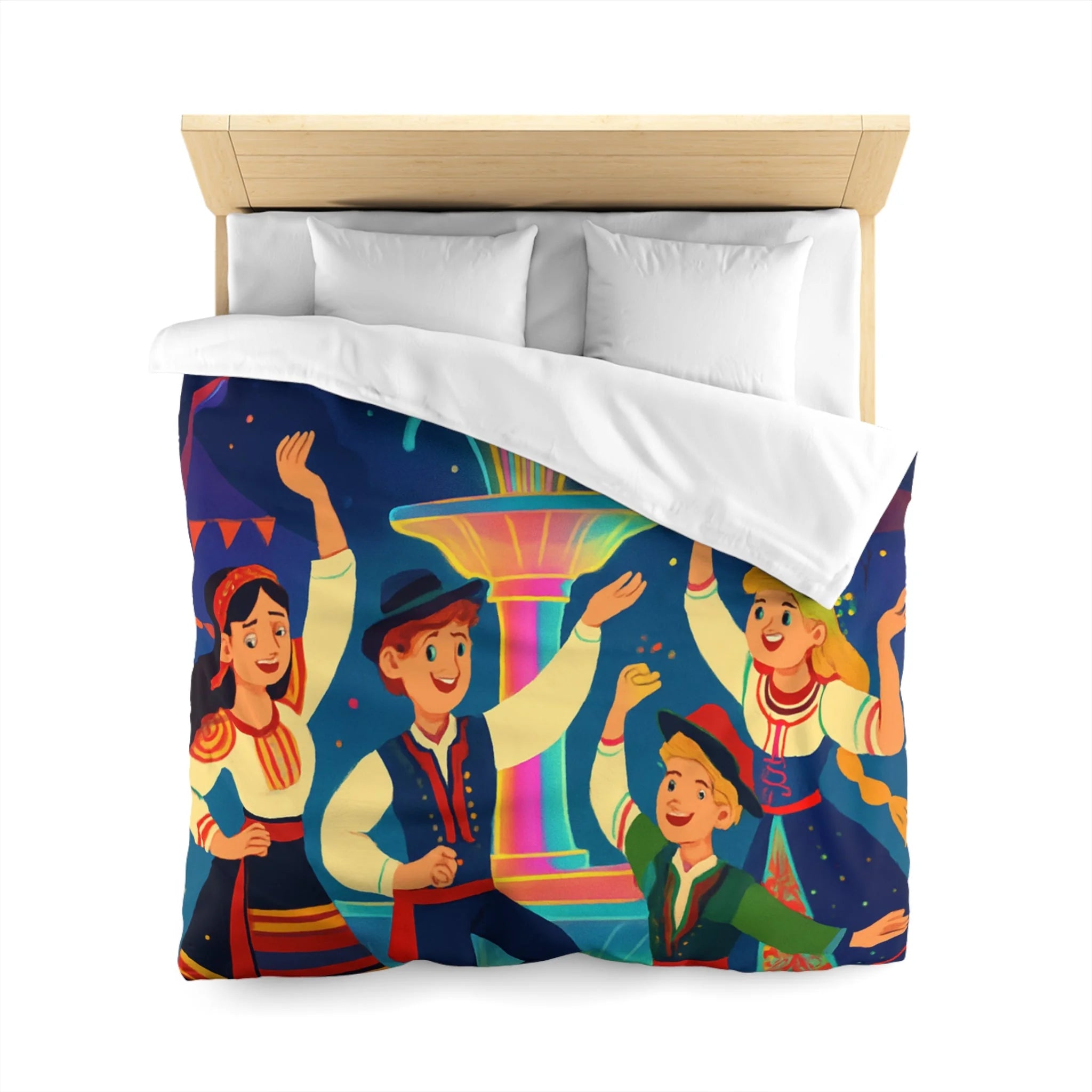 Housse de Couette Microfibre Illustration Unique Design Moderne Décoration Intérieure Raffinée