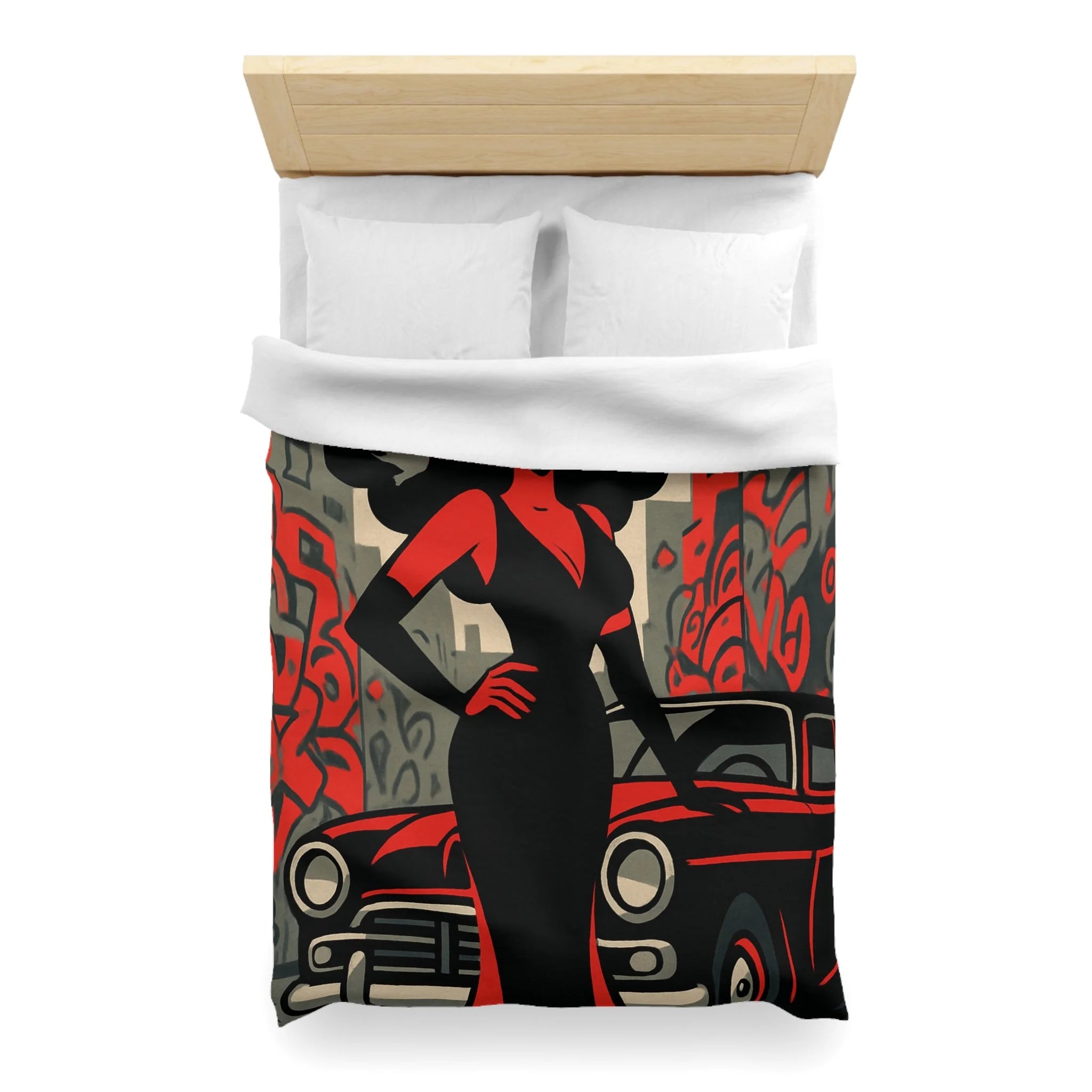 Housse de Couette Microfibre Design Artistique Moderne Décoration Chambre Confort Premium