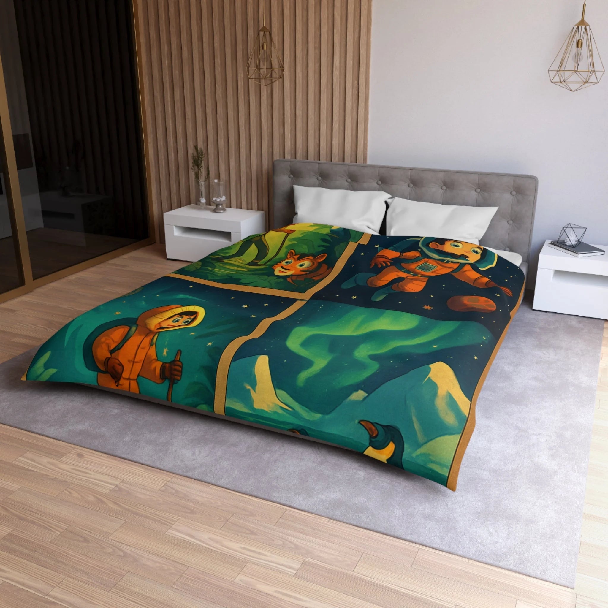 Housse de Couette Microfibre Création Artistique Moderne Design Exclusif Décoration Chambre