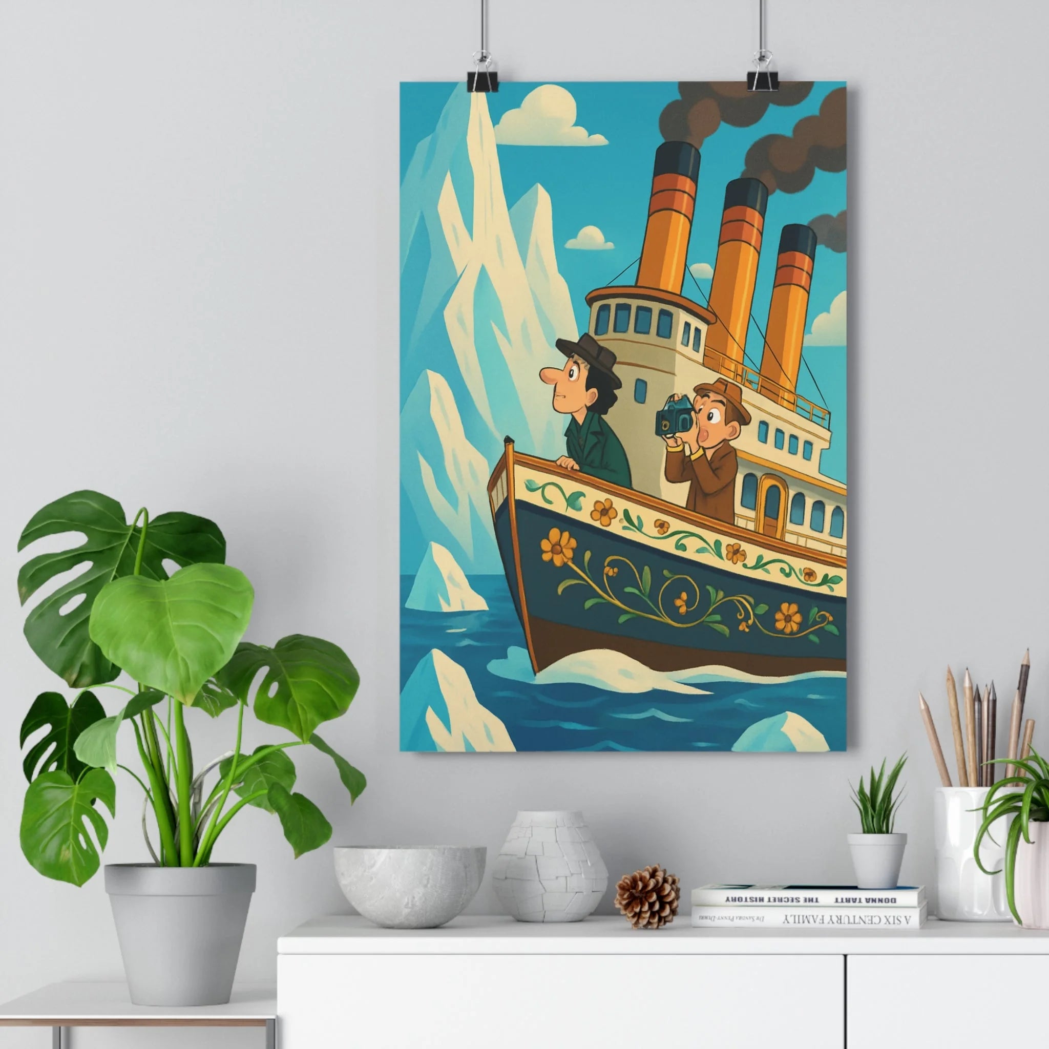 Poster décoratif victorien pastel doux vintage nostalgique salon chambre élégant art dessin animé 30x46