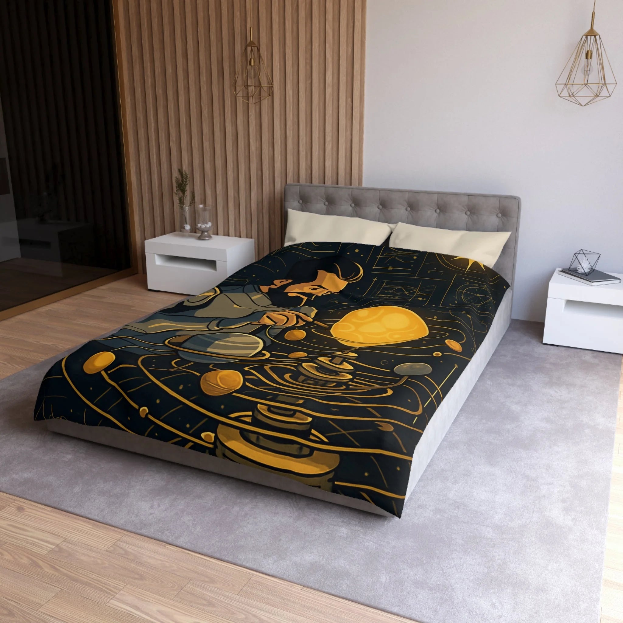 Housse de Couette Microfibre Illustration Unique Design Moderne Décoration Intérieure Raffinée