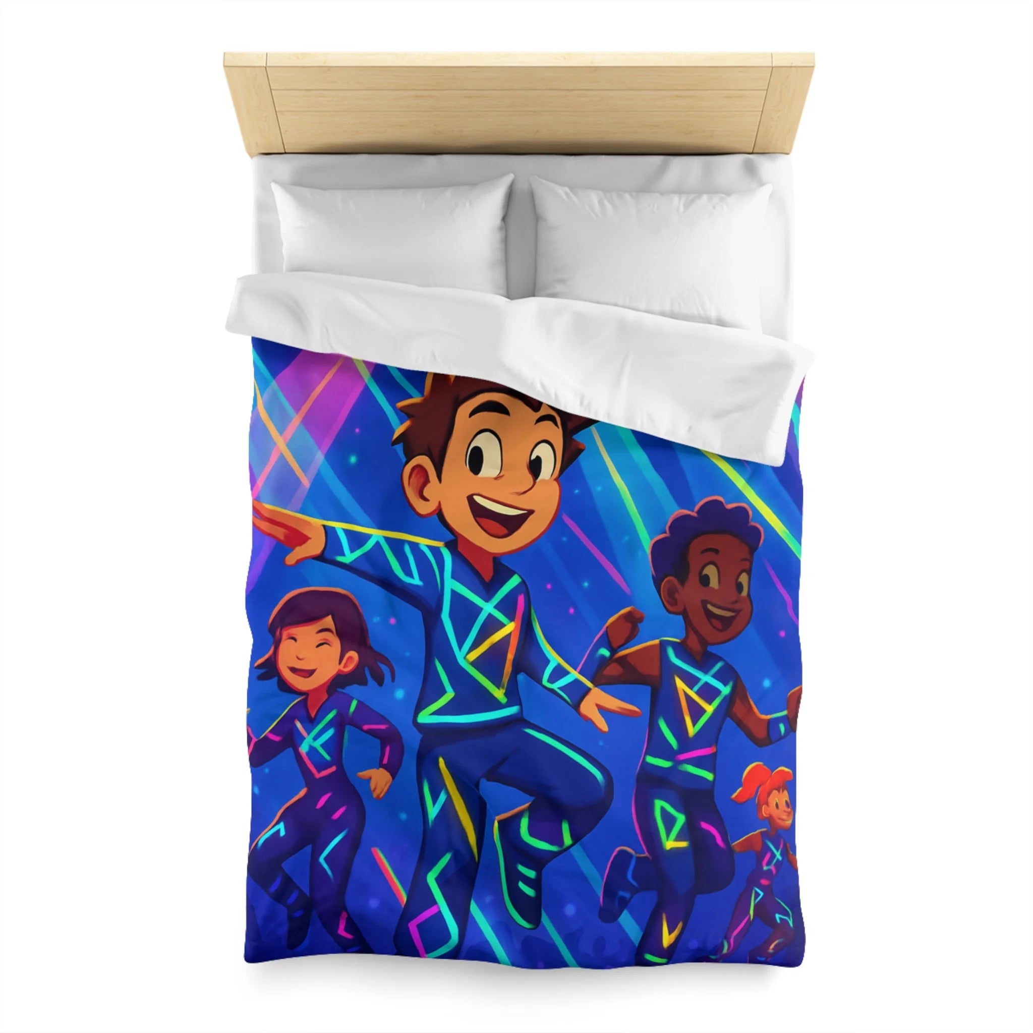 Housse de Couette Microfibre Illustration Unique Design Moderne Décoration Intérieure Raffinée