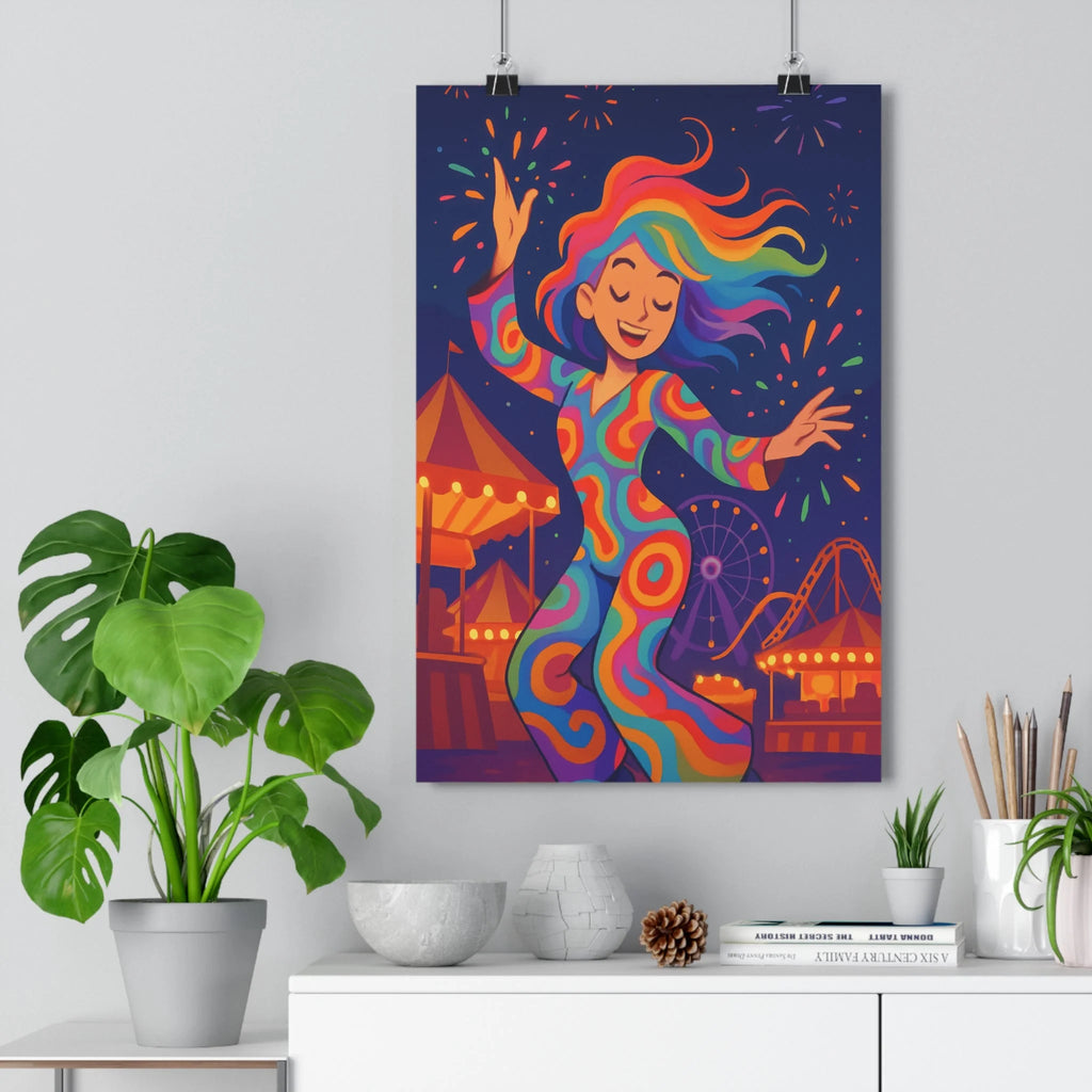 Poster décoratif joyeux coloré arcenciel cartoon chambre enfant salon festif vibrant qualité moderne qualité