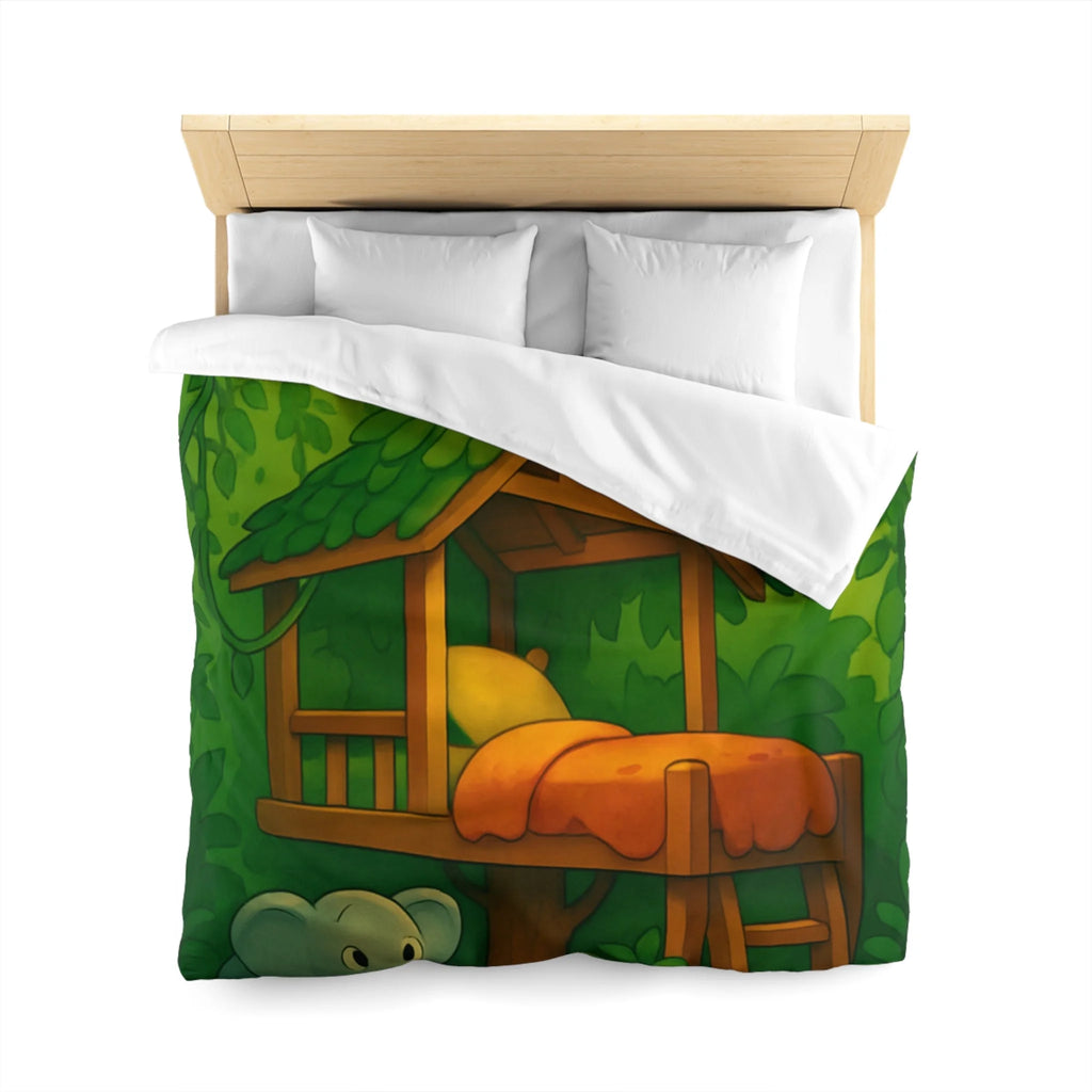 Jolie housse de couette avec animaux de la jungle pour chambre d'enfant colorée