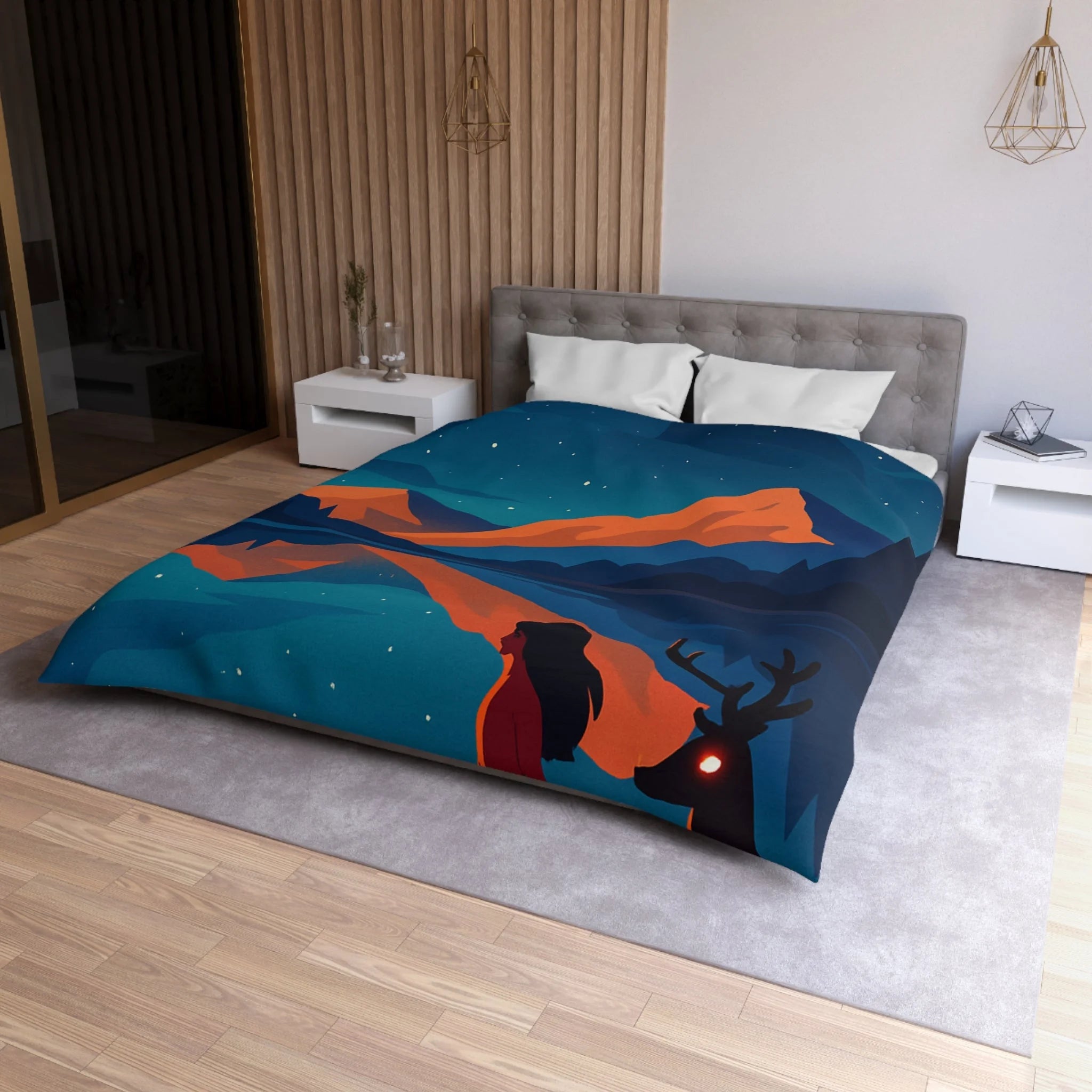 Housse de Couette Microfibre Création Artistique Moderne Design Exclusif Décoration Chambre