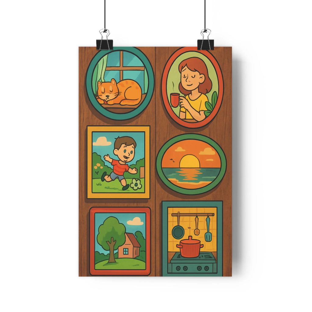 Poster décoratif cartoon chaleureux orange joyeux chambre salon maison enfant art vivant moderne qualité