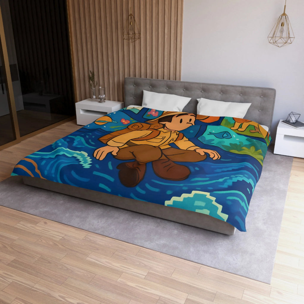 Housse de Couette Microfibre Illustration Unique Design Moderne Décoration Intérieure Raffinée