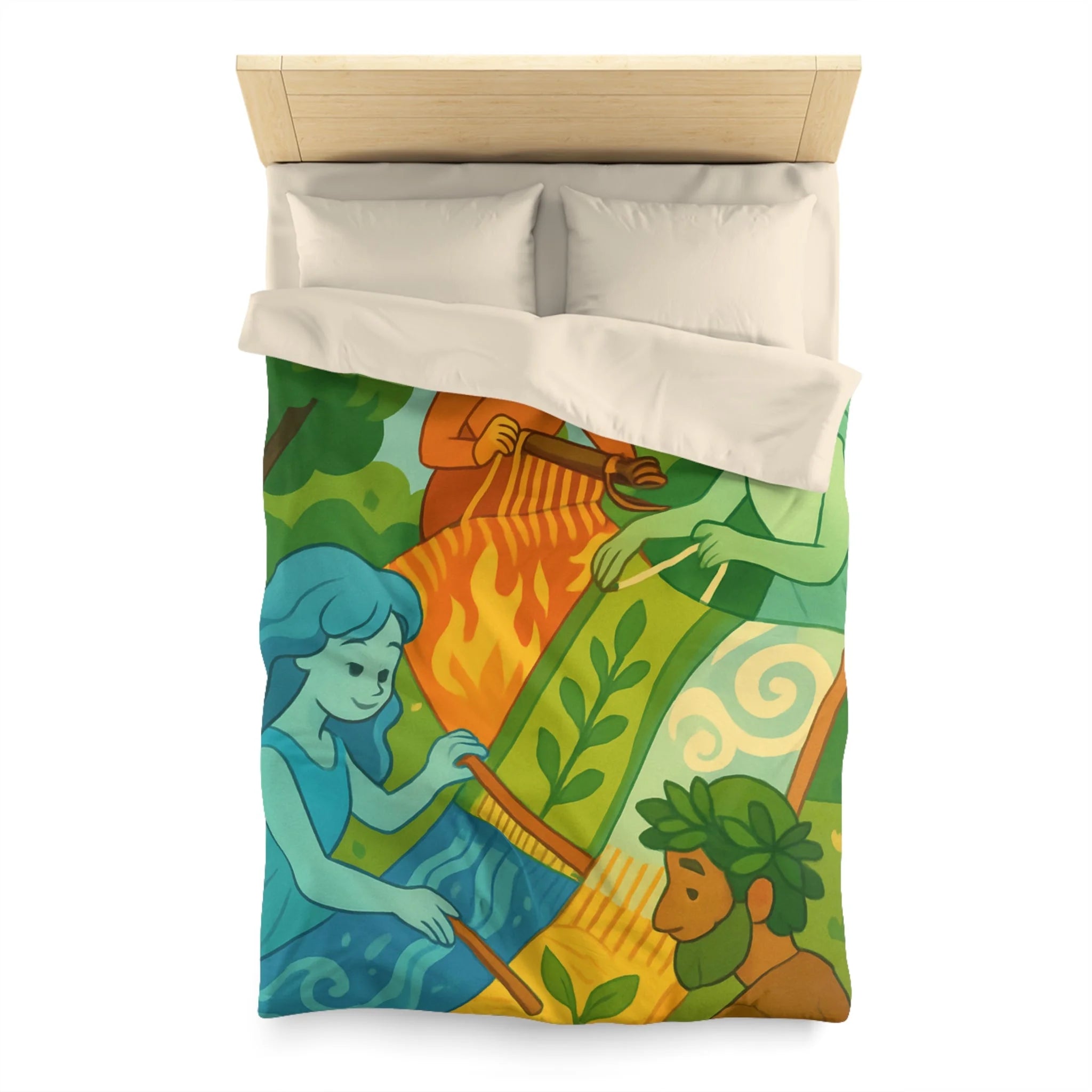 Housse de Couette Microfibre Design Artistique Moderne Décoration Chambre Confort Premium