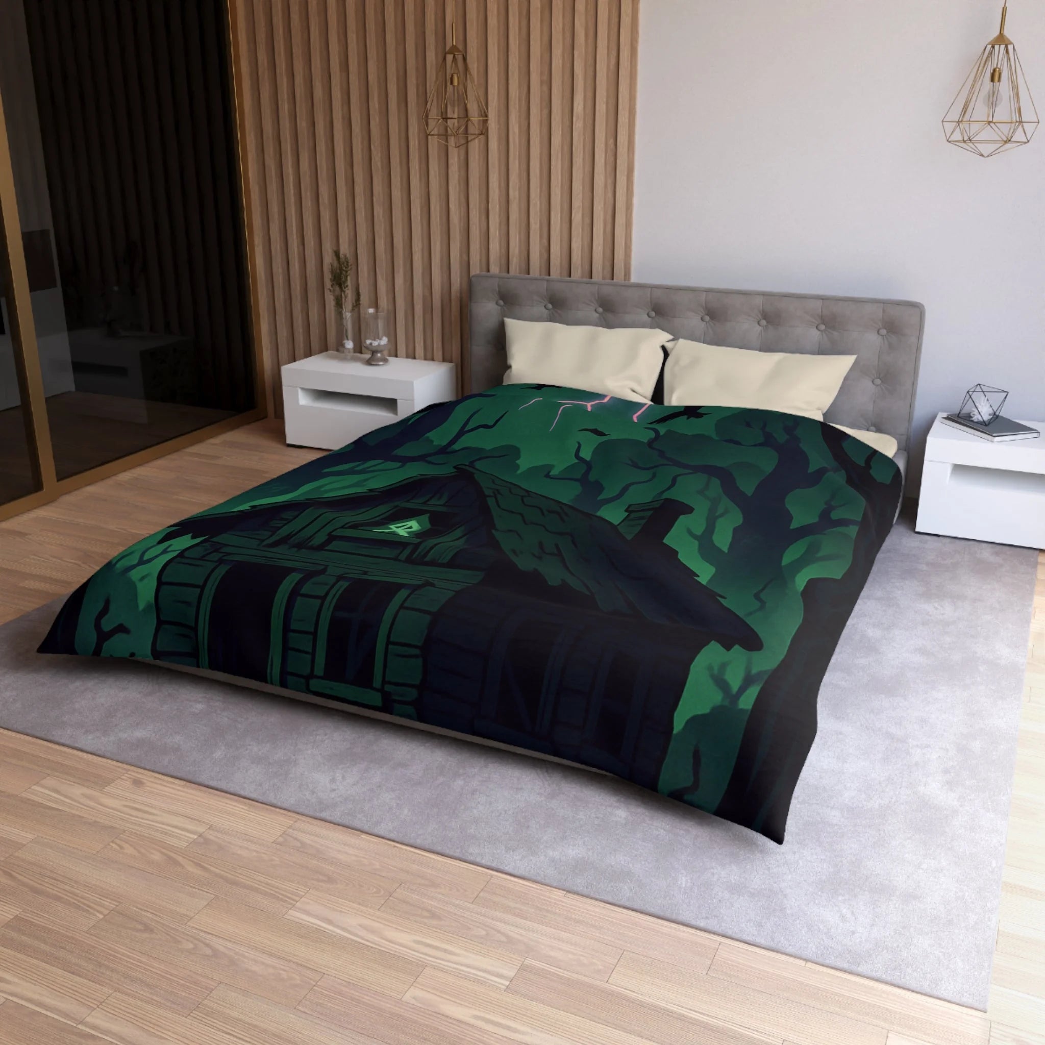 Housse de Couette Microfibre Design Artistique Moderne Décoration Chambre Confort Premium