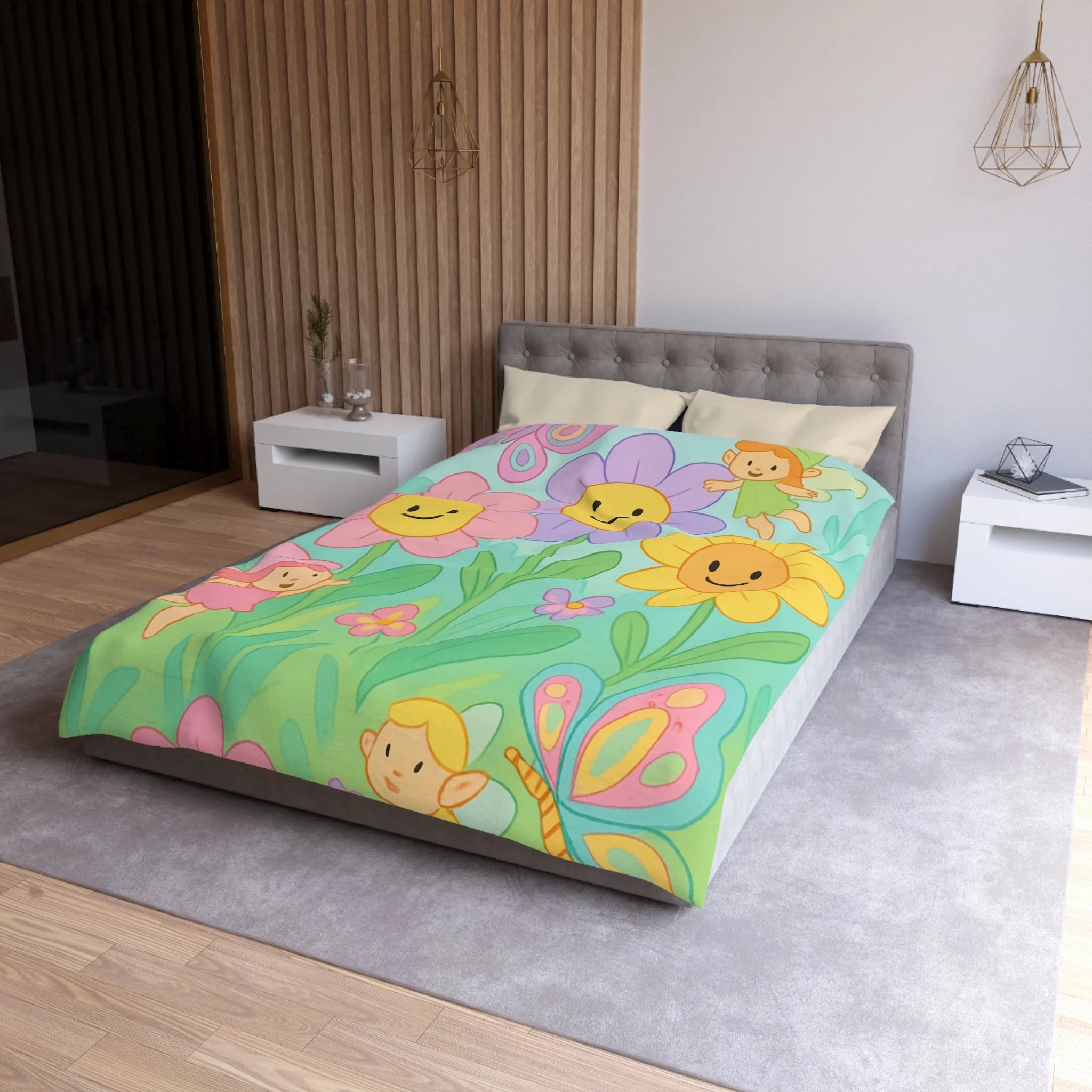 Housse de Couette Microfibre Design Artistique Moderne Décoration Chambre Confort Premium