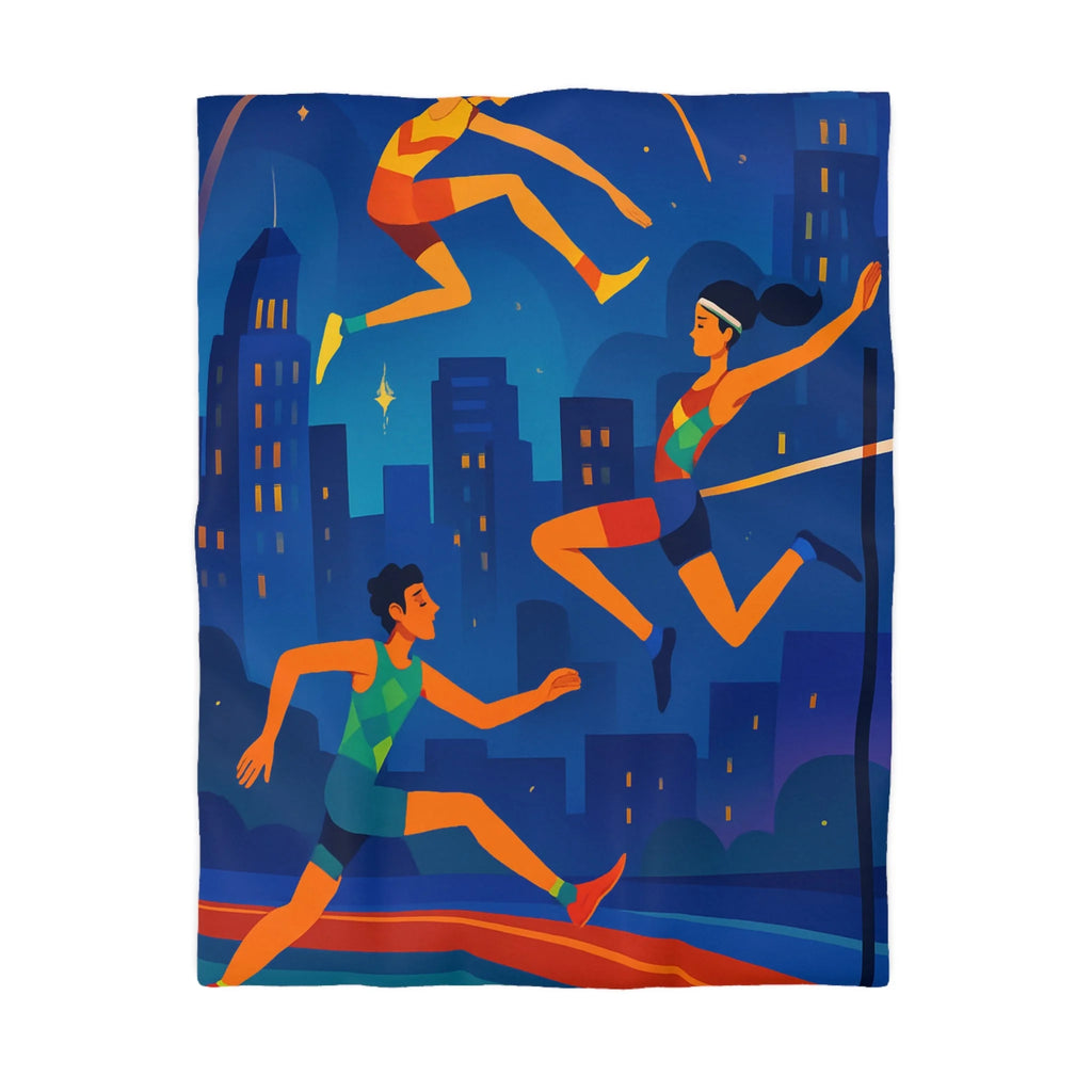 Housse de Couette Sportive avec Sauts et Course en Ville en Couleurs Vives