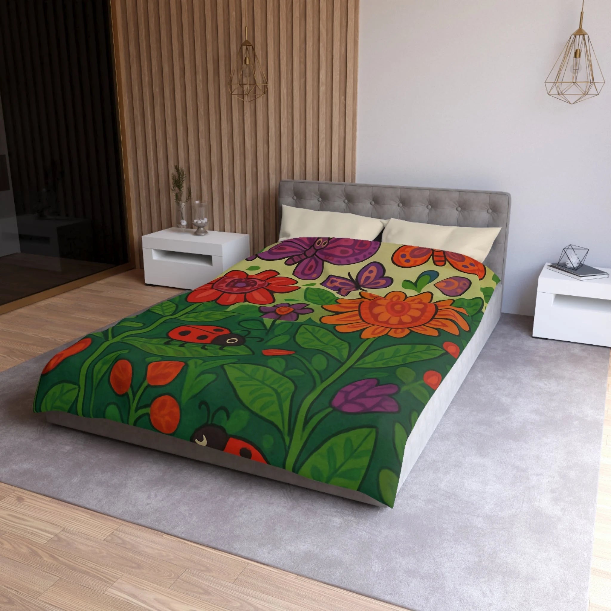 Housse de Couette Microfibre Design Artistique Moderne Décoration Chambre Confort Premium