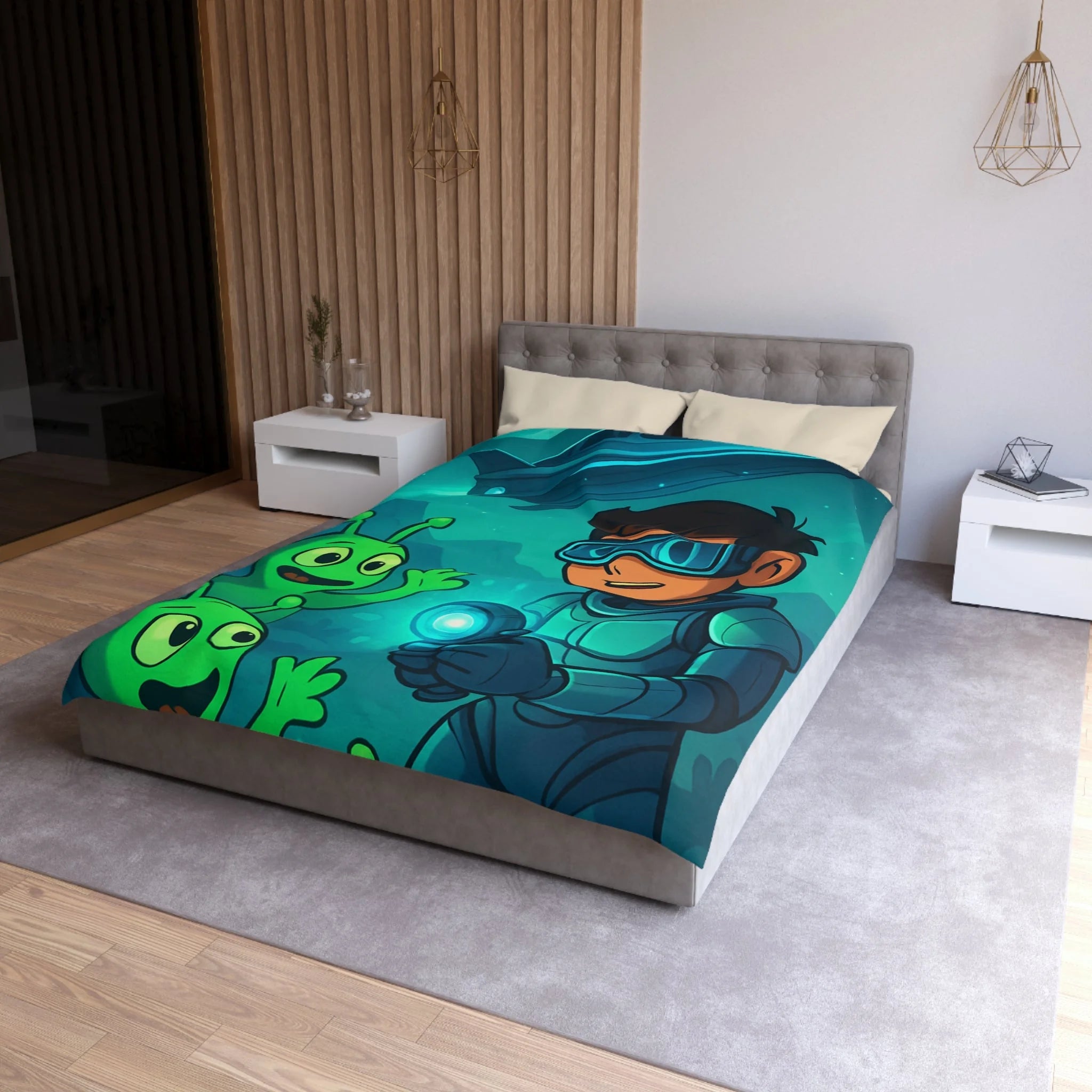 Housse de Couette Microfibre Design Artistique Moderne Décoration Chambre Confort Premium