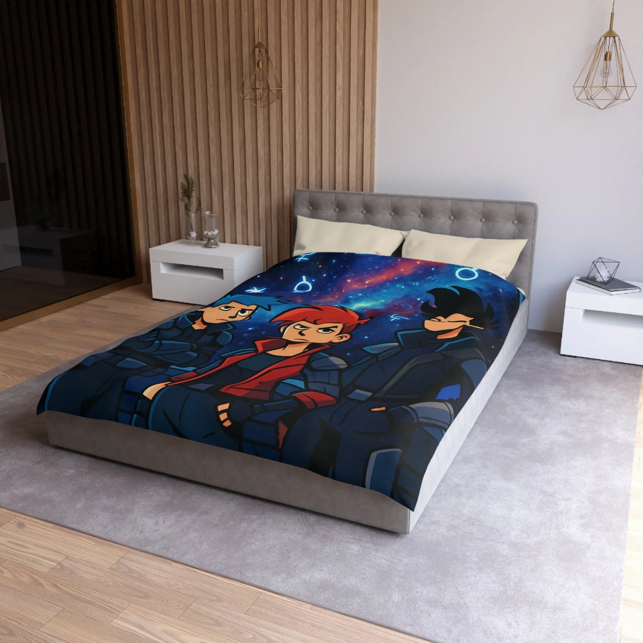 Housse de Couette Microfibre Illustration Unique Design Moderne Décoration Intérieure Raffinée