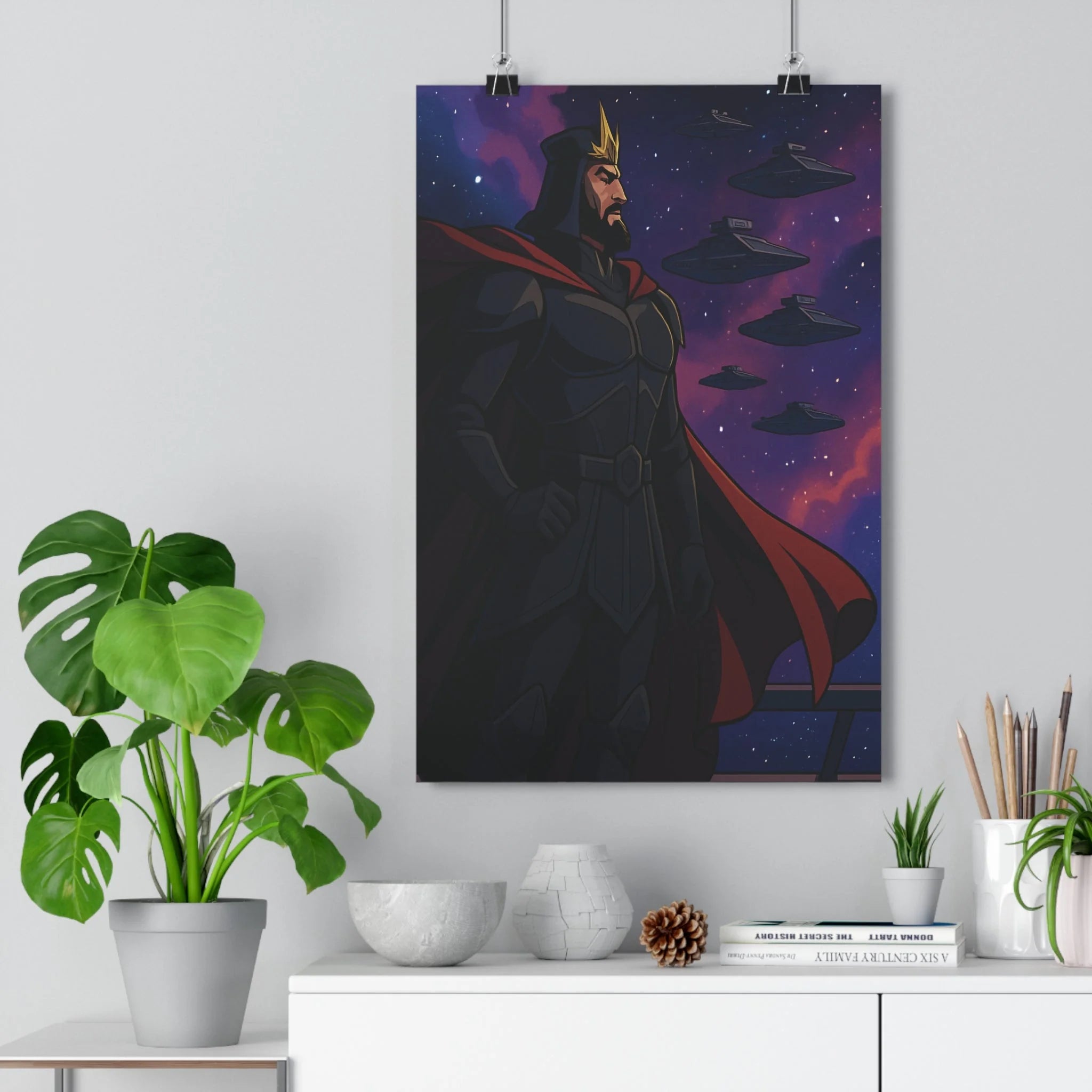 Poster décoratif épique violet bleu sombre mystique espace aventure chambre bureau 30x46 cm qualité
