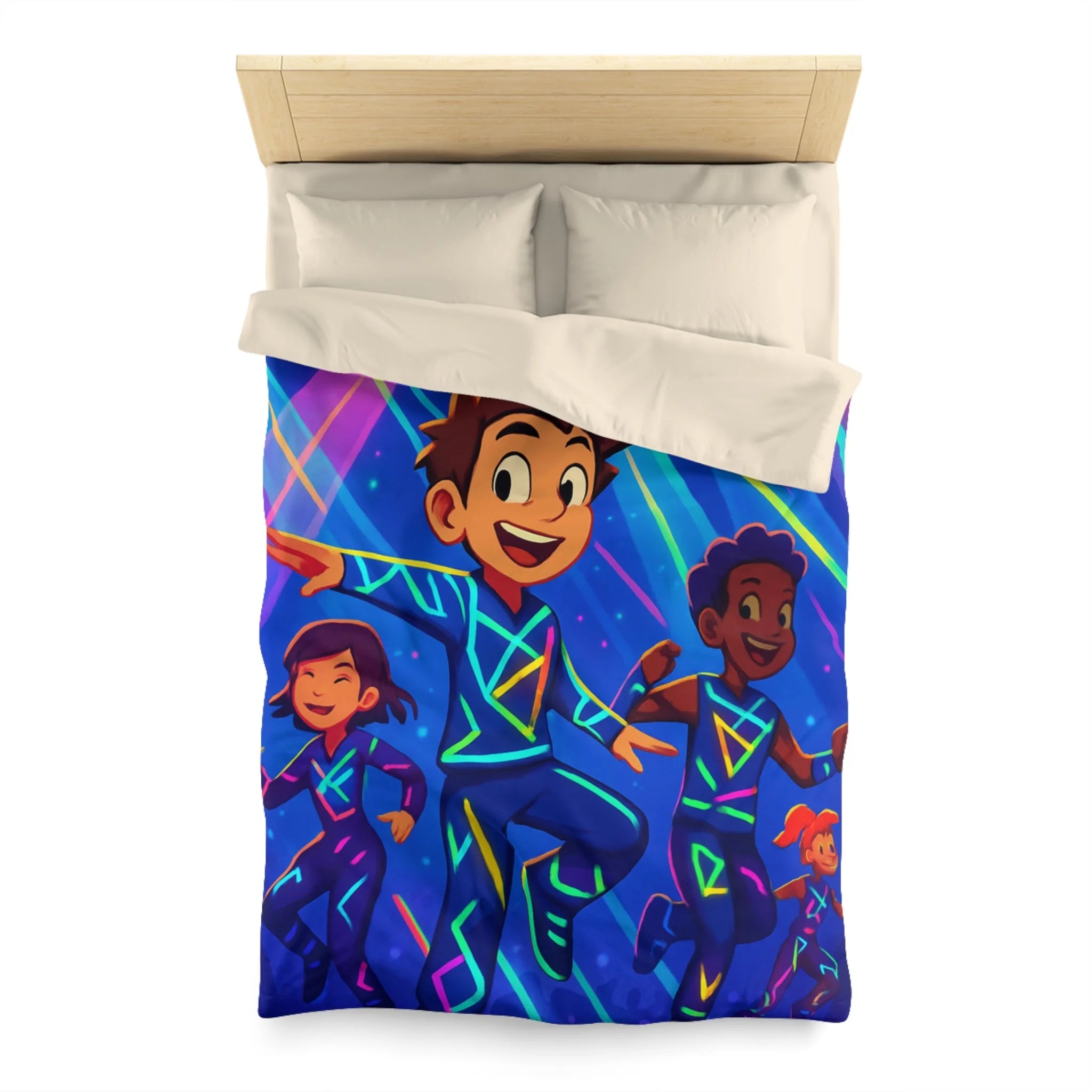 Housse de Couette Microfibre Illustration Unique Design Moderne Décoration Intérieure Raffinée