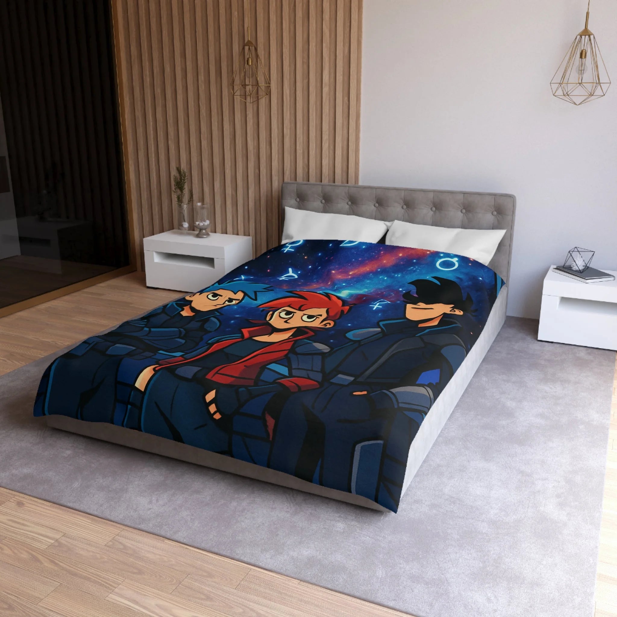 Housse de Couette Microfibre Illustration Unique Design Moderne Décoration Intérieure Raffinée