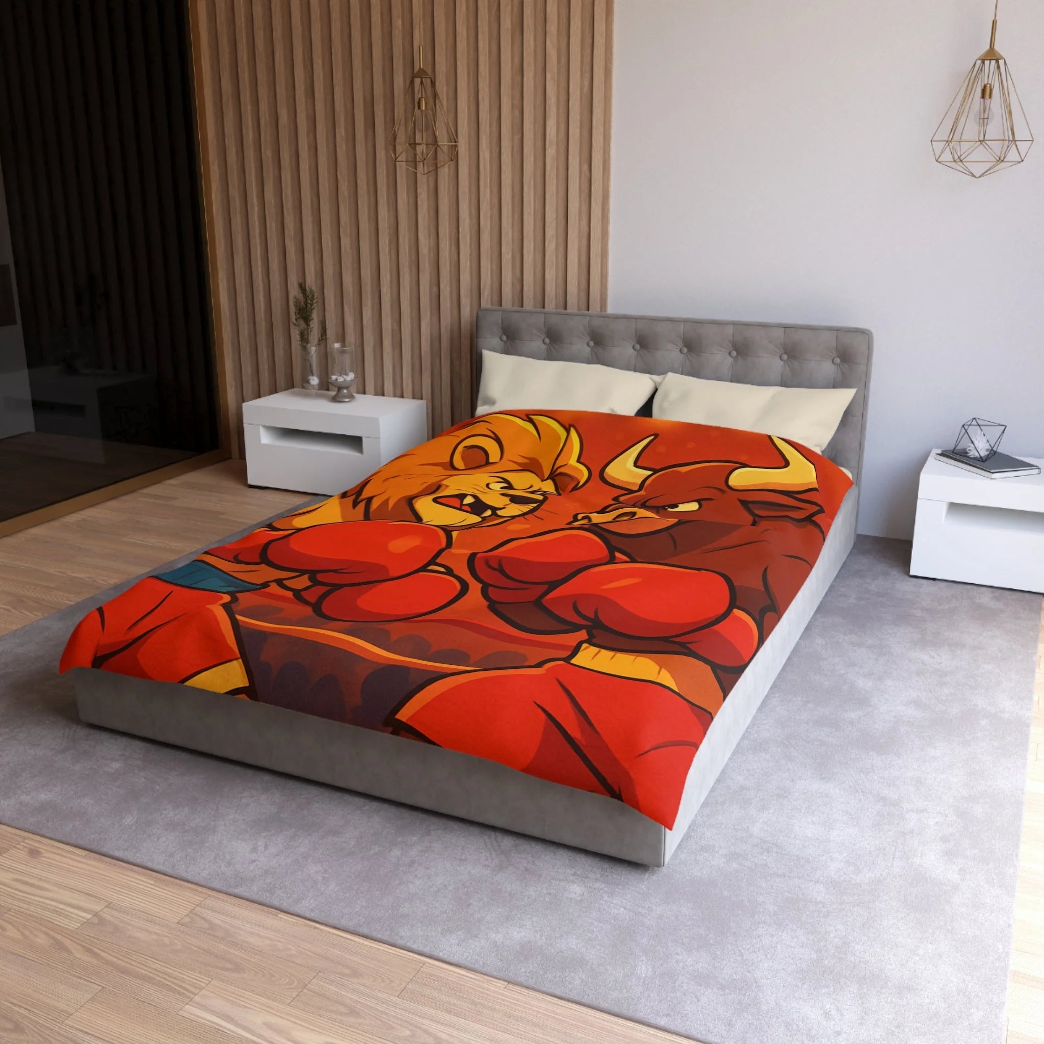 Housse de Couette Microfibre Design Artistique Moderne Décoration Chambre Confort Premium