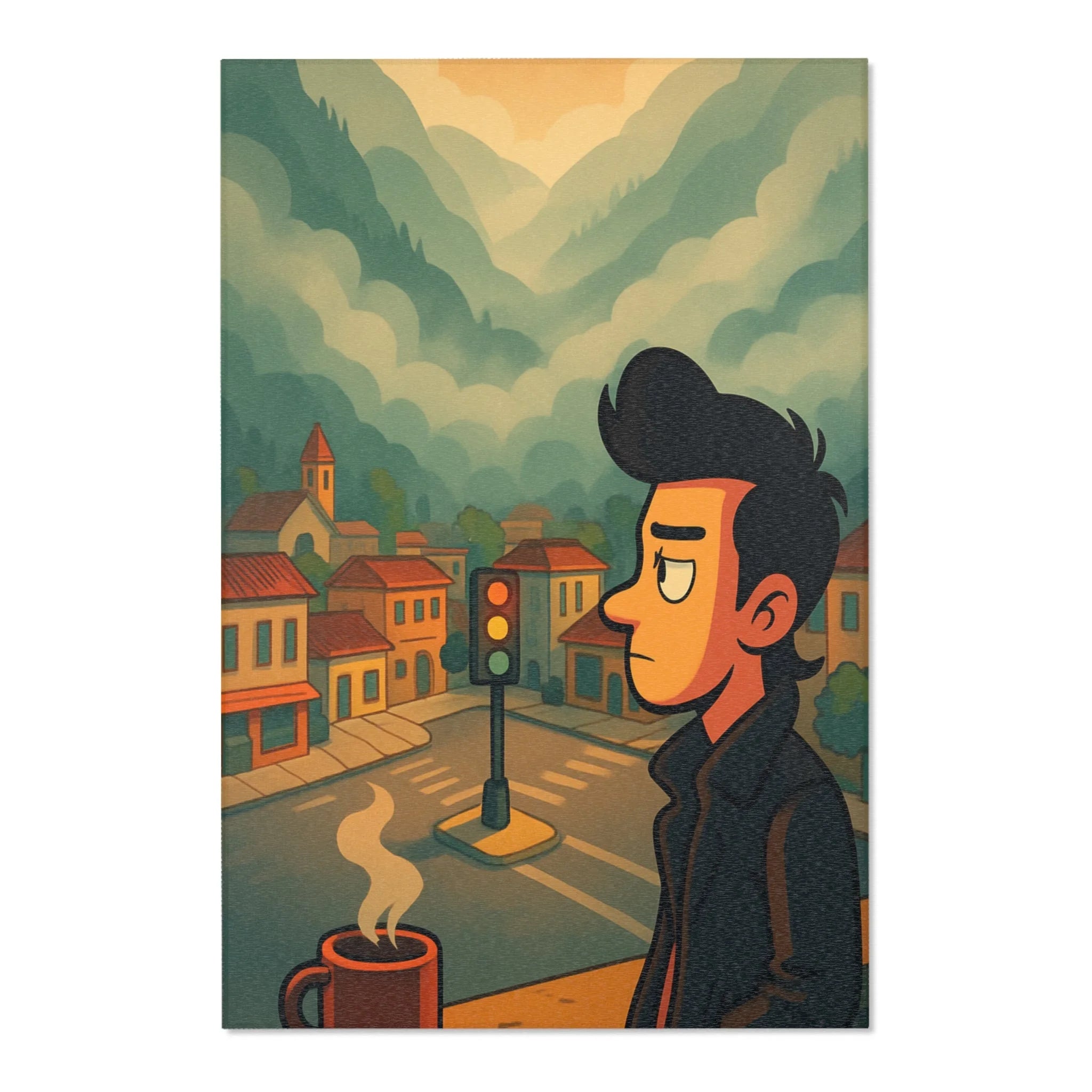 Tapis Area Rug Illustration Unique Design Contemporain Décoration Intérieure Sol Raffinée