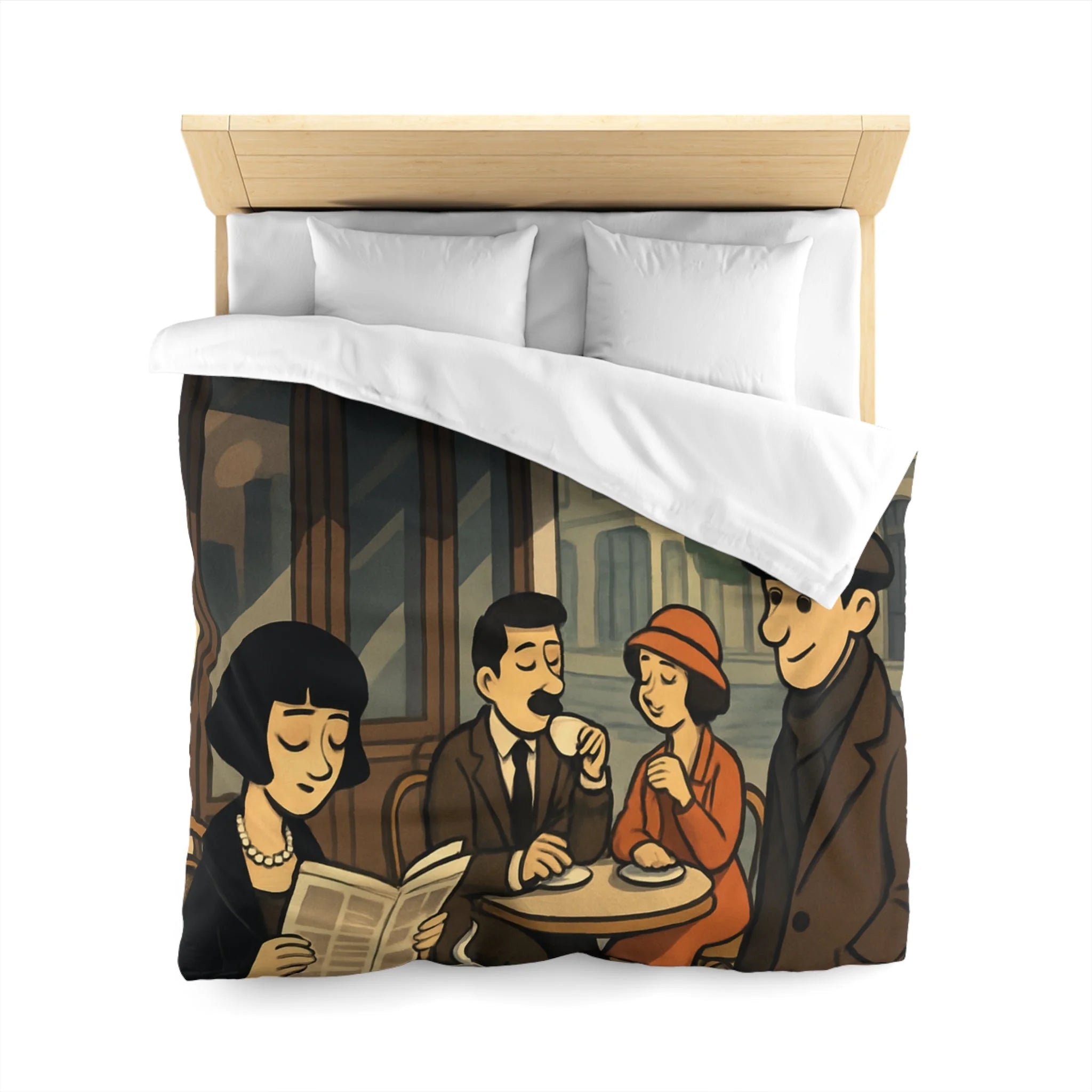 Housse de Couette Microfibre Design Artistique Moderne Décoration Chambre Confort Premium