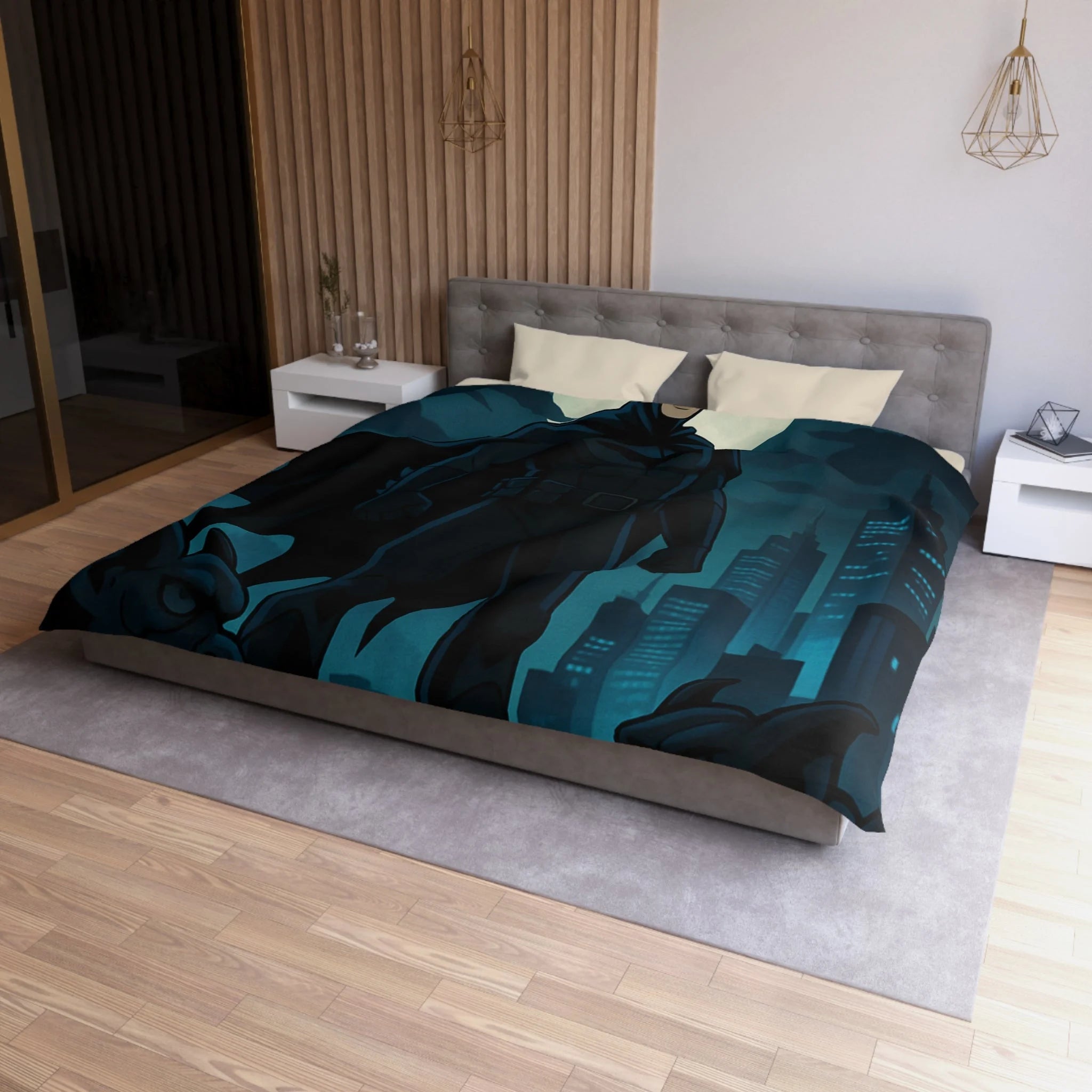 Housse de Couette Microfibre Illustration Unique Design Moderne Décoration Intérieure Raffinée